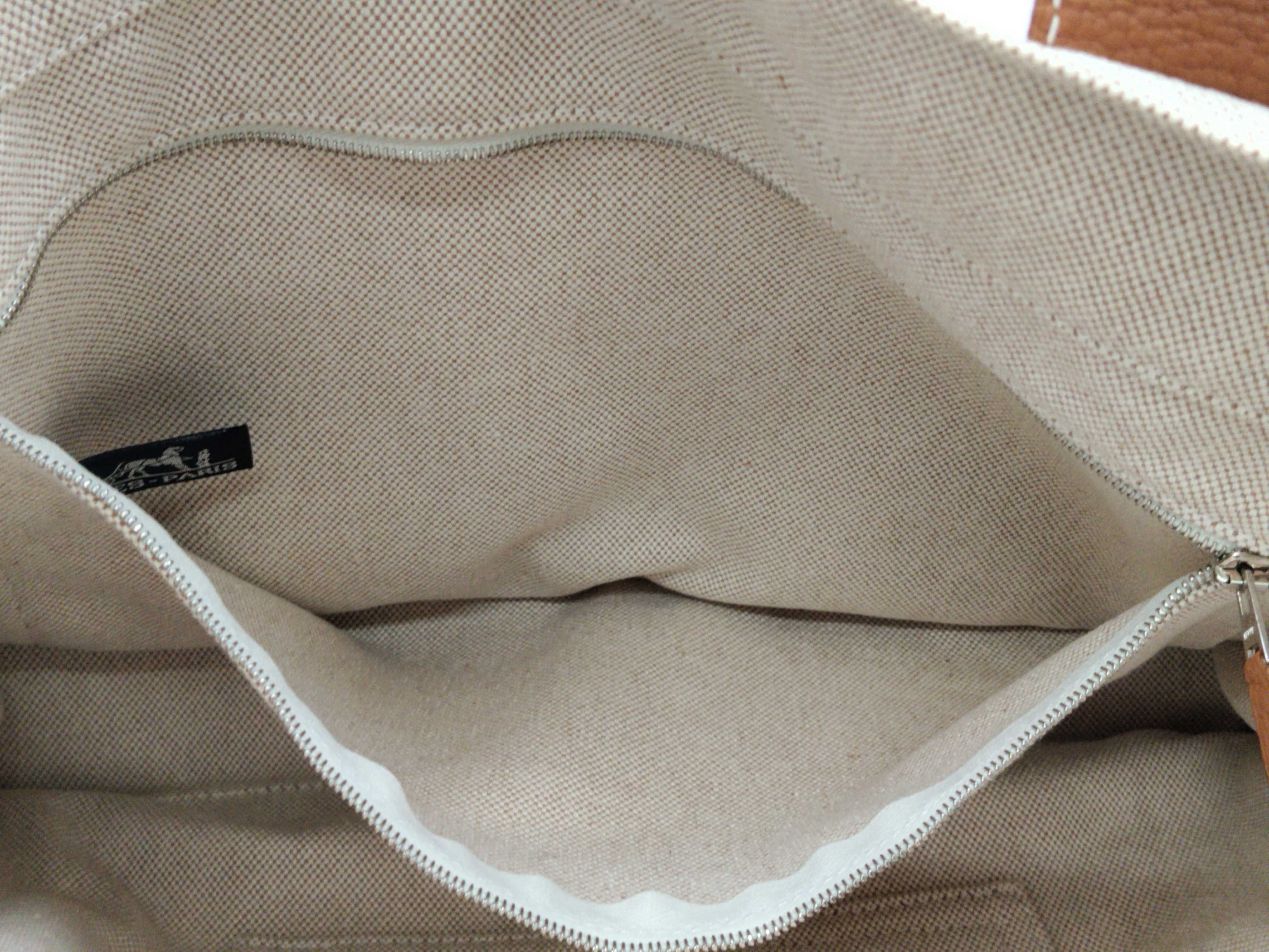 Sac Arne MM Toile H x Negonda Brown Silver Hardware Tote Bag — view 13