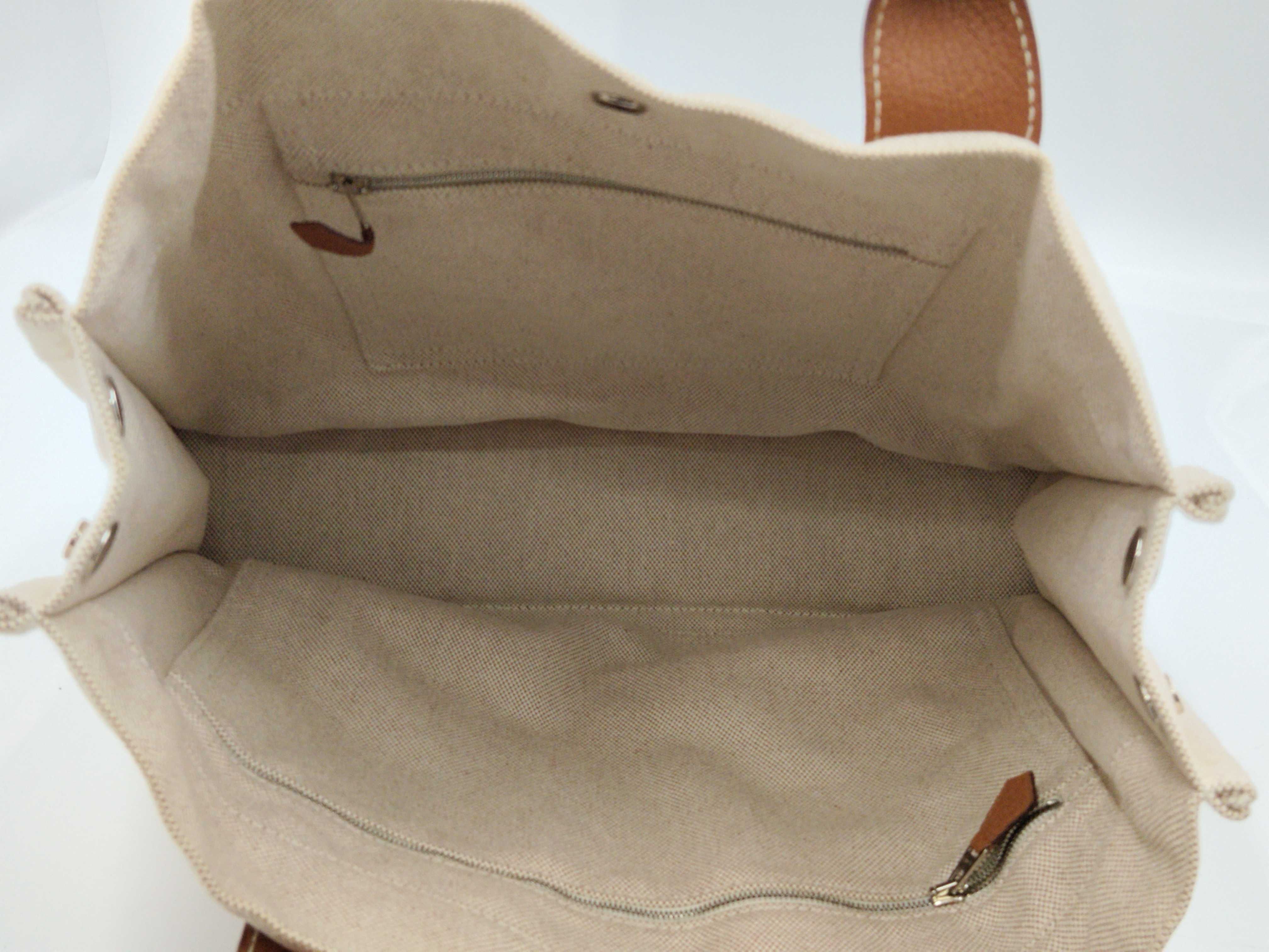 Sac Arne MM Toile H x Negonda Brown Silver Hardware Tote Bag — view 10