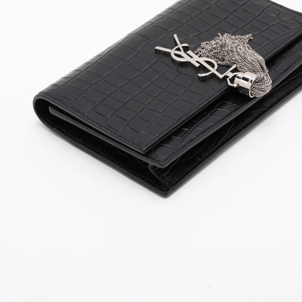 Kate 452159 Crocodile Embossed Chain Wallet Black — view 4
