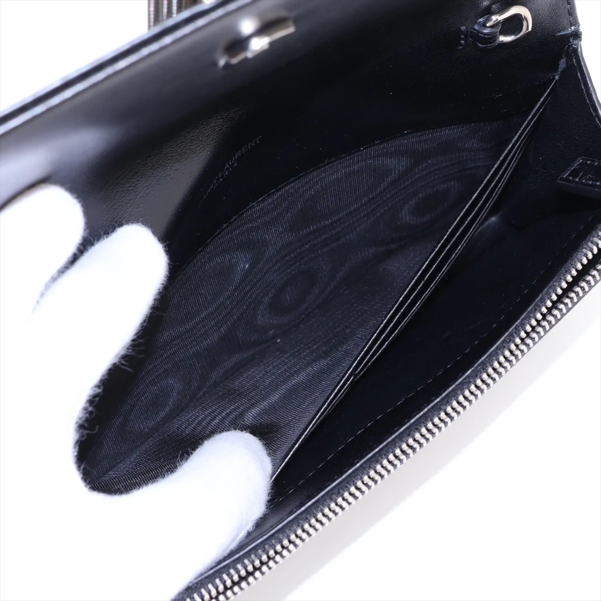 Kate 452159 Crocodile Embossed Chain Wallet Black — view 7