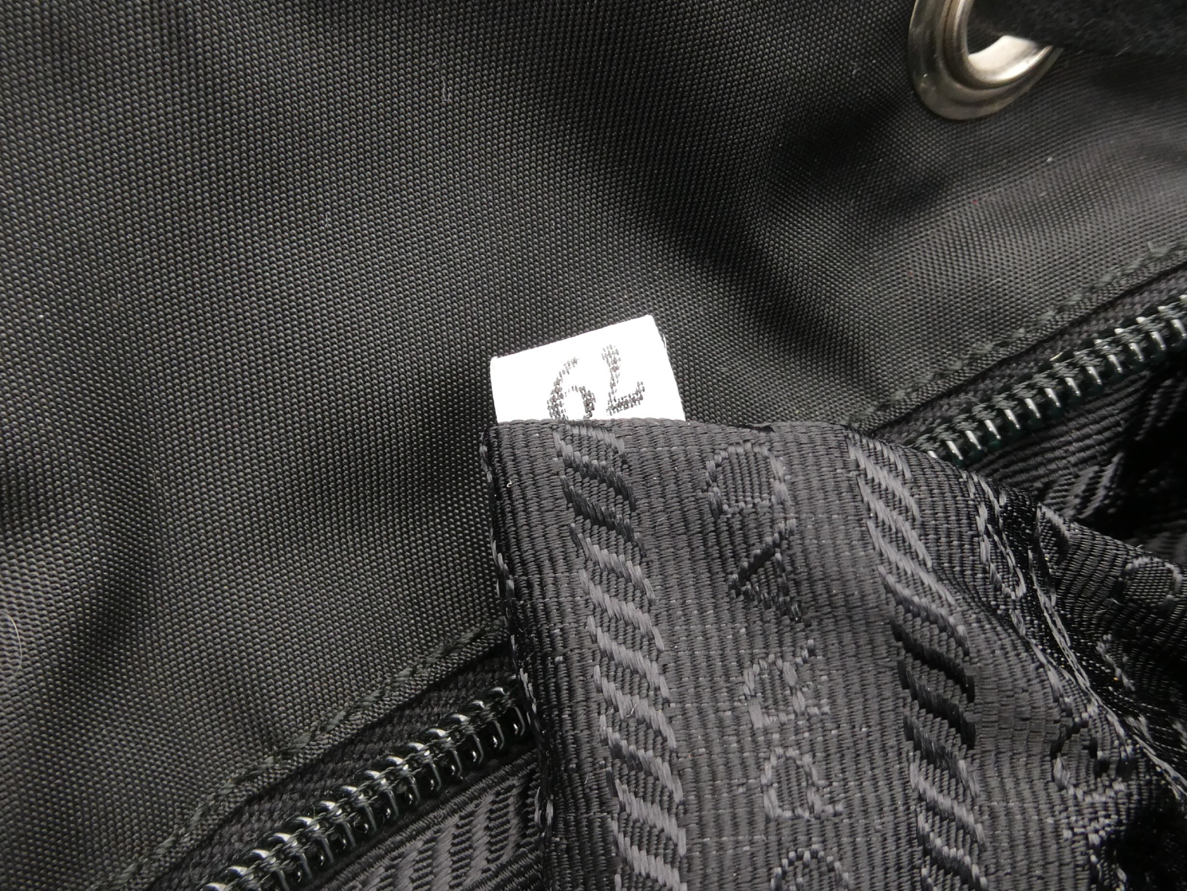 logo plate nylon leather backpack — view 10
