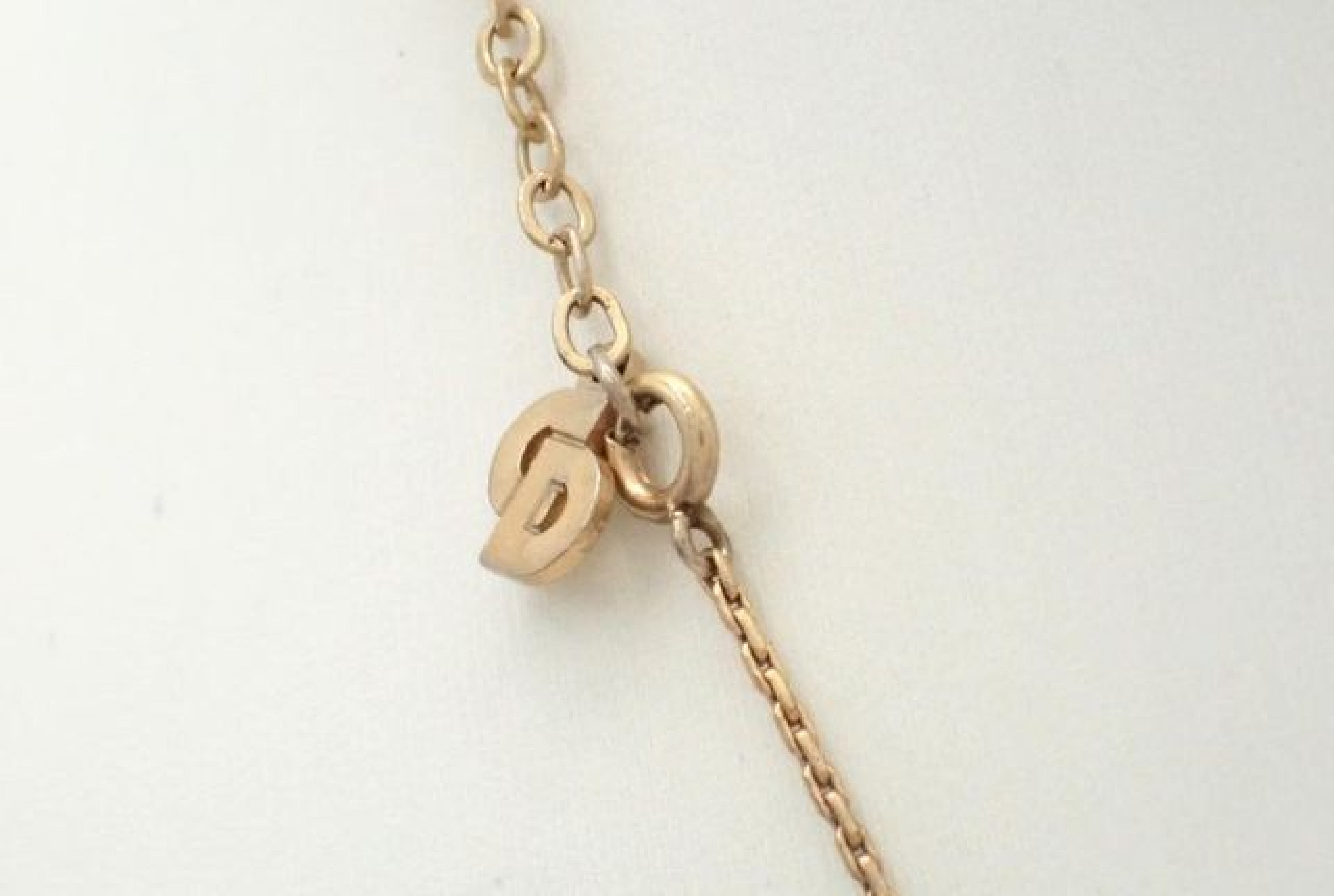 CD logo gold necklace, chain approximately 42cm. — view 2