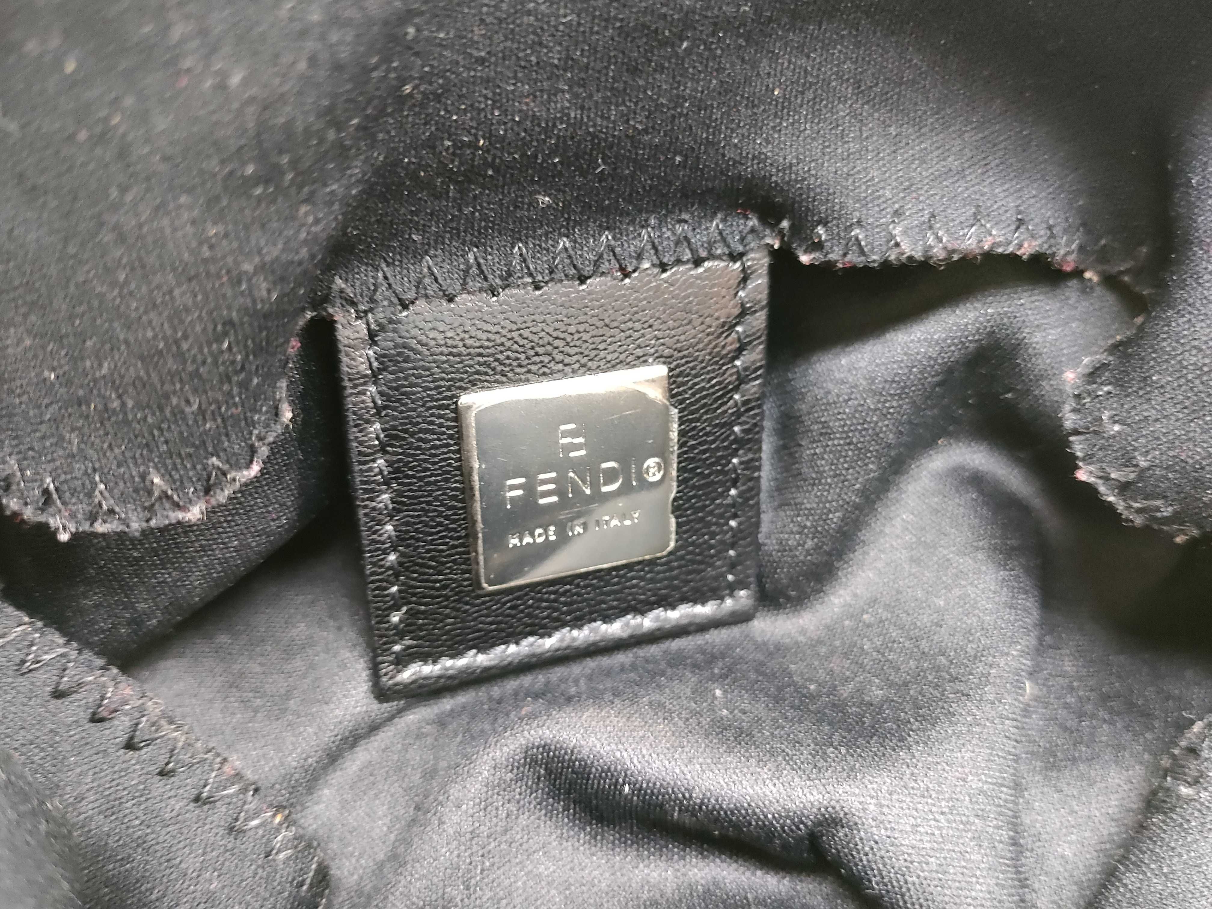 Mamma Fendi Mamma Bucket Cotton Black Handbag — view 12