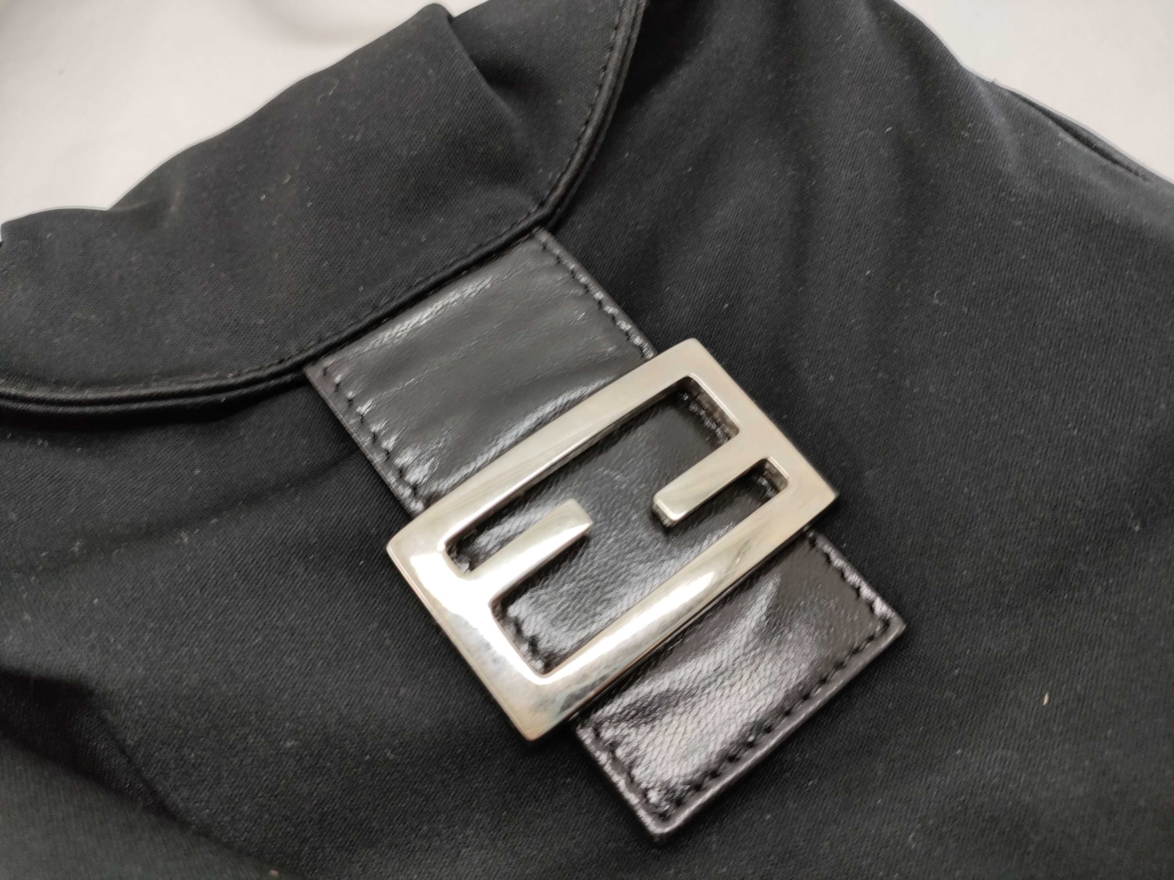 Mamma Fendi Mamma Bucket Cotton Black Handbag — view 14