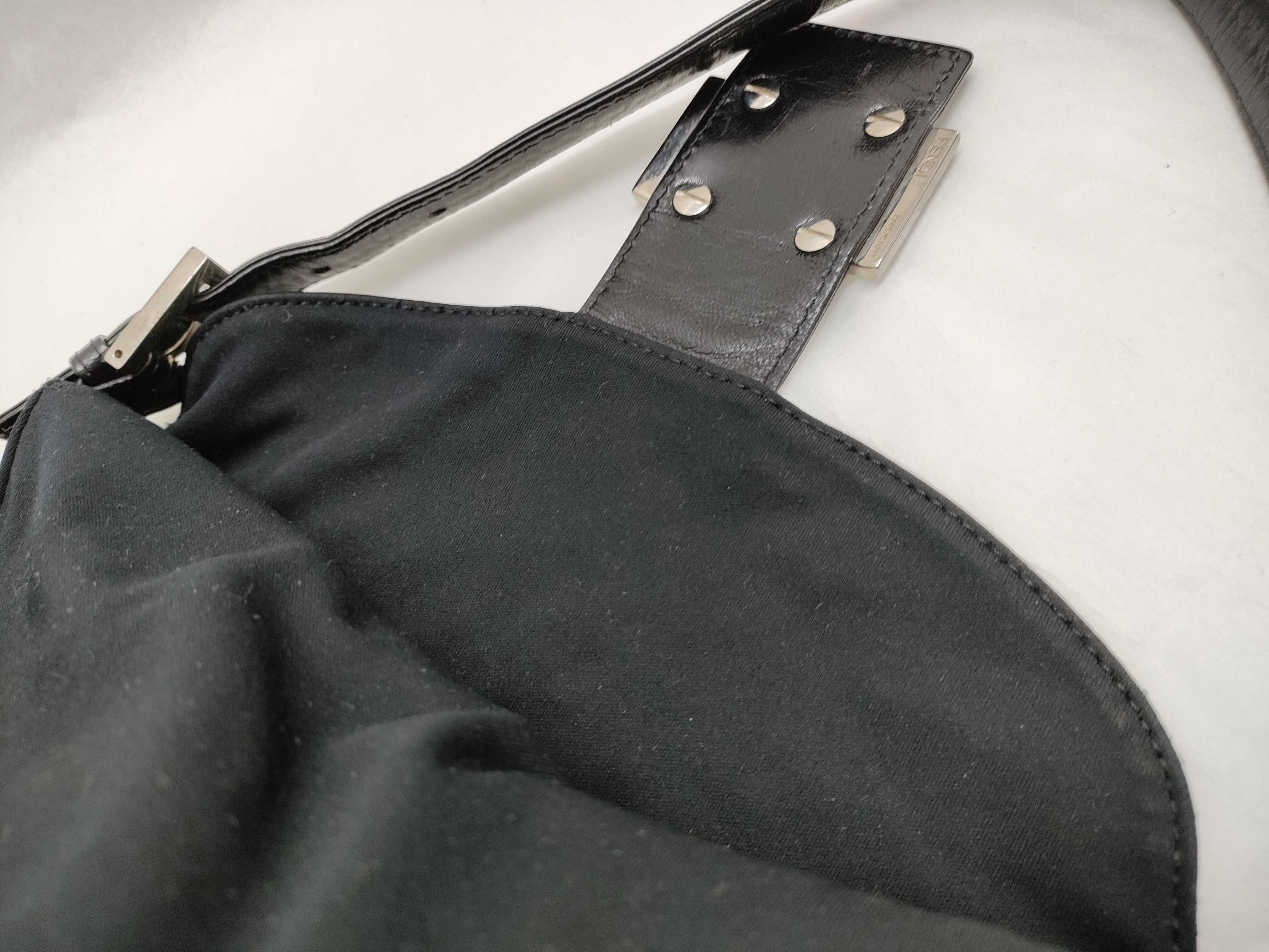 Mamma Fendi Mamma Bucket Cotton Black Handbag — view 8