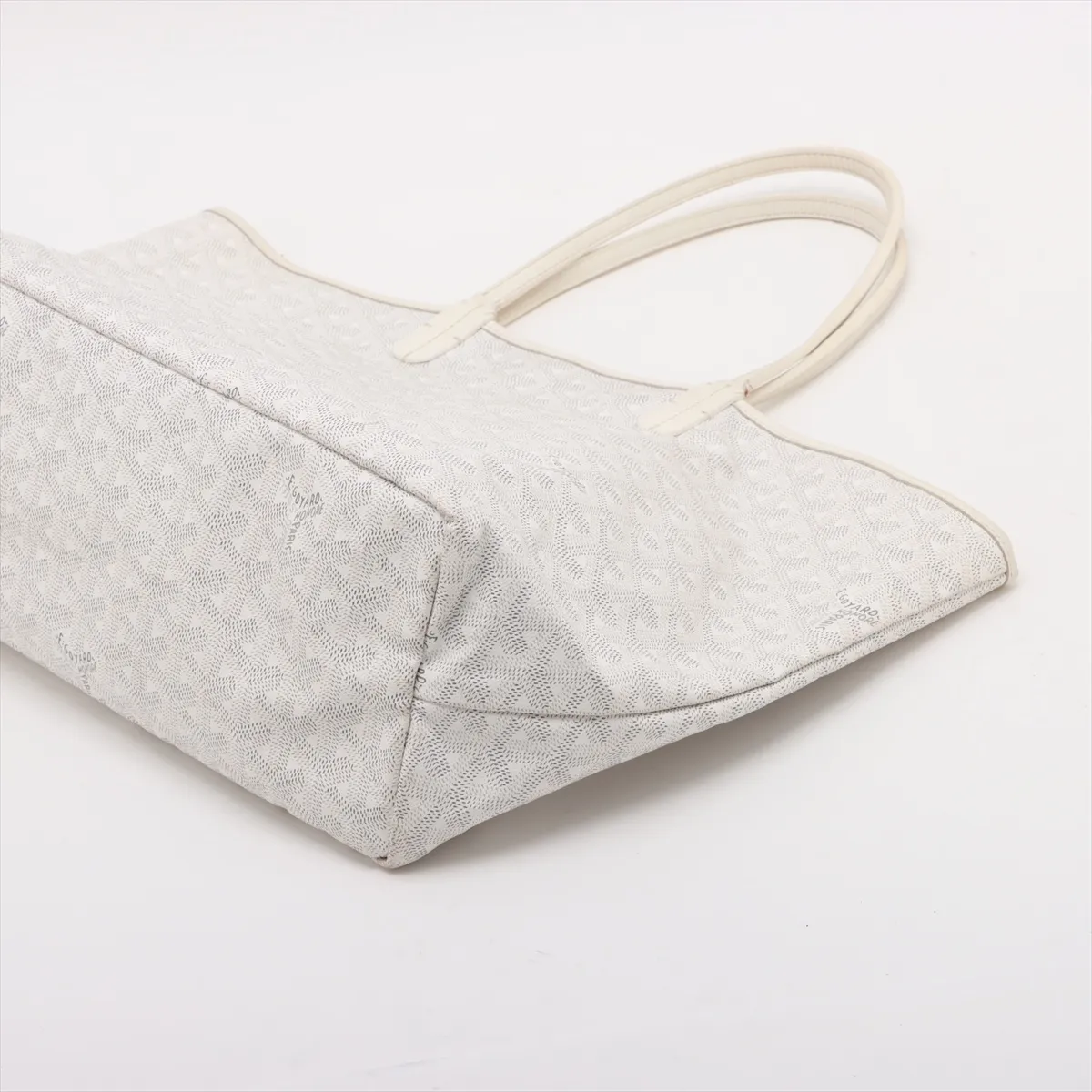 Saint Louis PM PVC x Leather Tote Bag, White — view 3