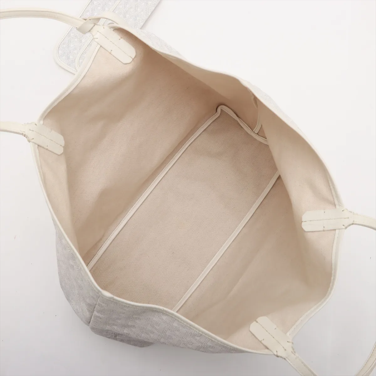 Saint Louis PM PVC x Leather Tote Bag, White — view 7
