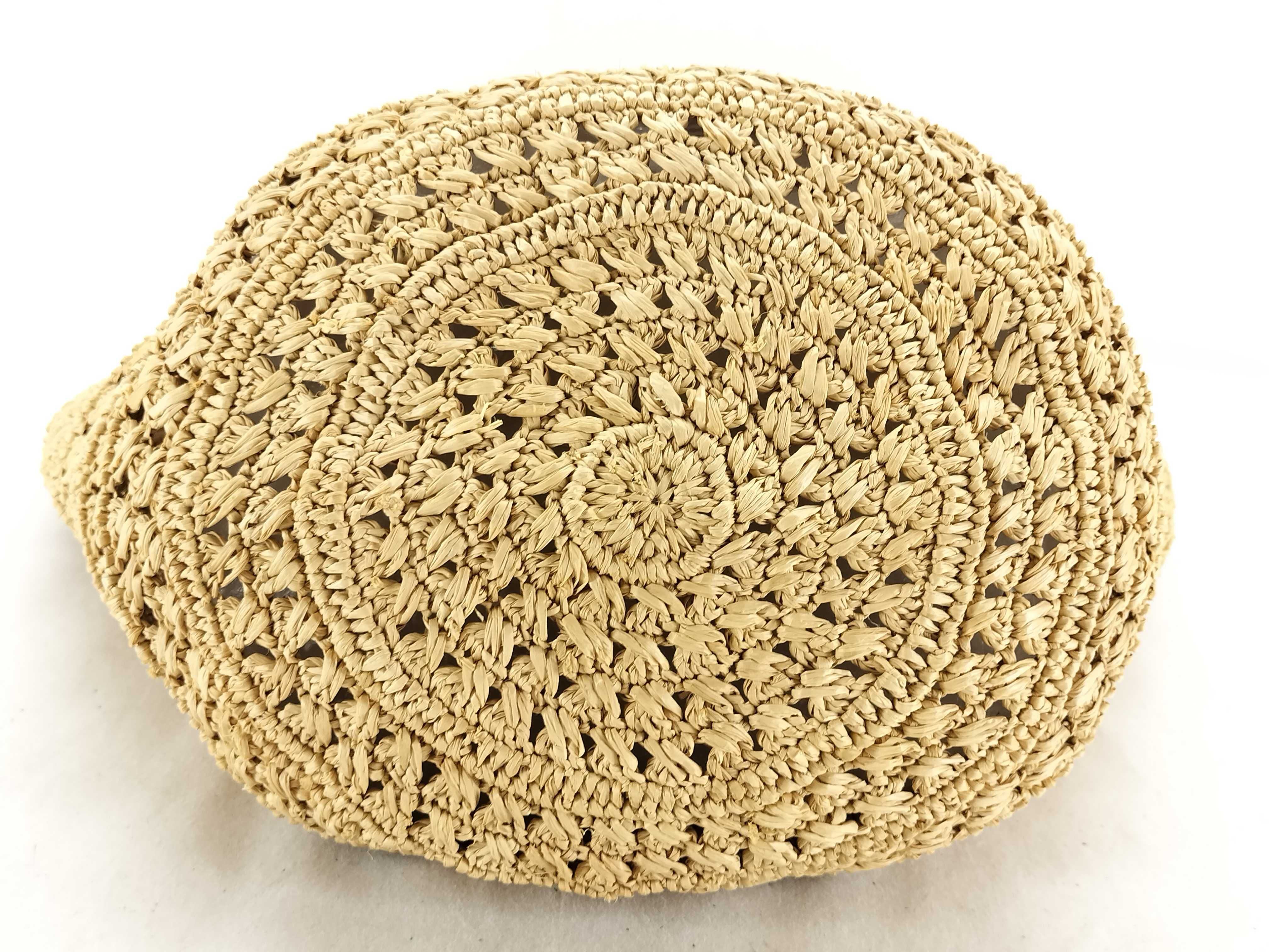 Panier Raffia x Leather Basket Bag Beige x Brown 761457 Shoulder Bag — view 7