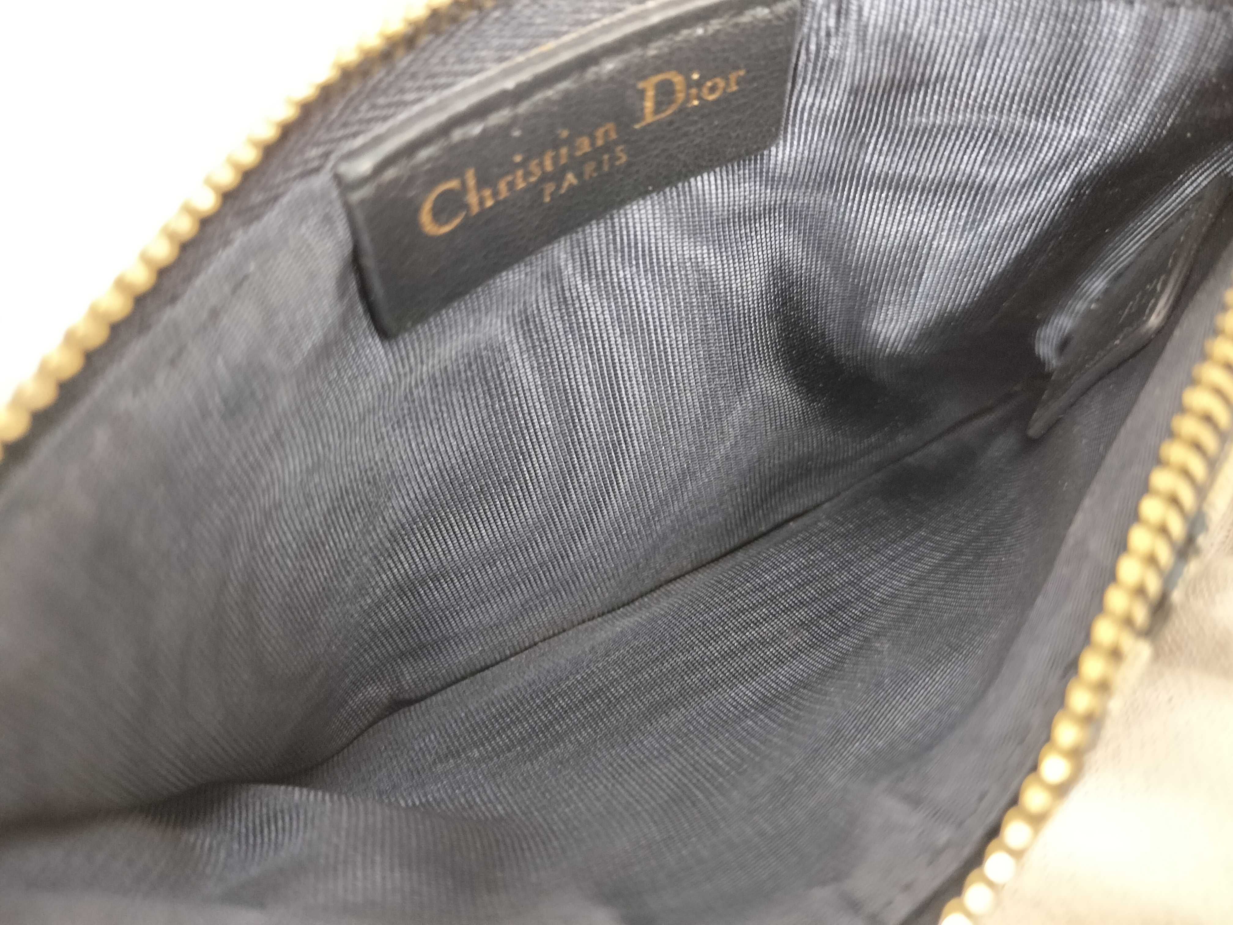 Oblique Canvas x Leather Chain Wallet Navy — view 10