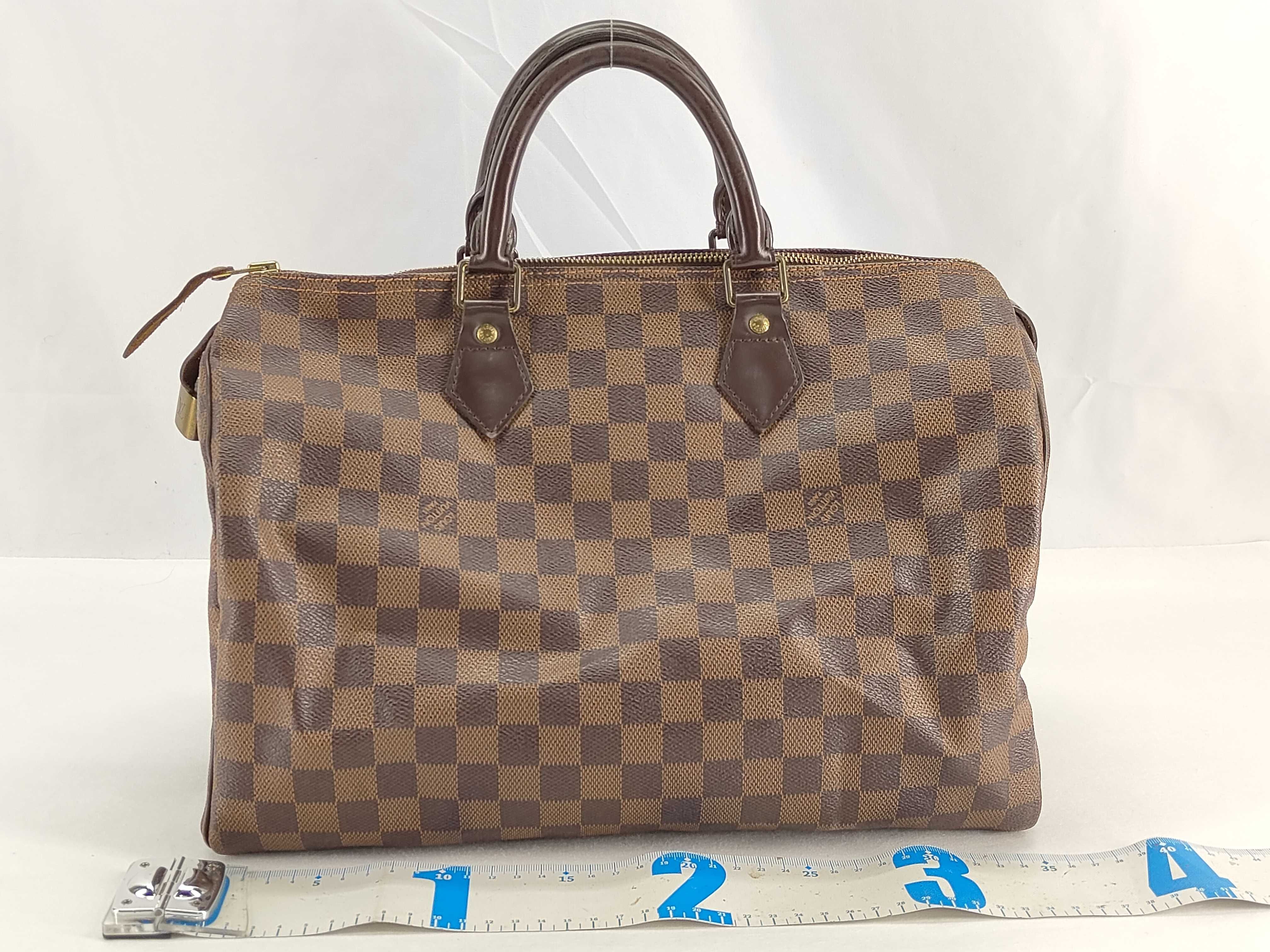 Damier ID- Bag Canvas Damier Speedy 35 Brown #N41523 RI2112 Tote Bag — view 2