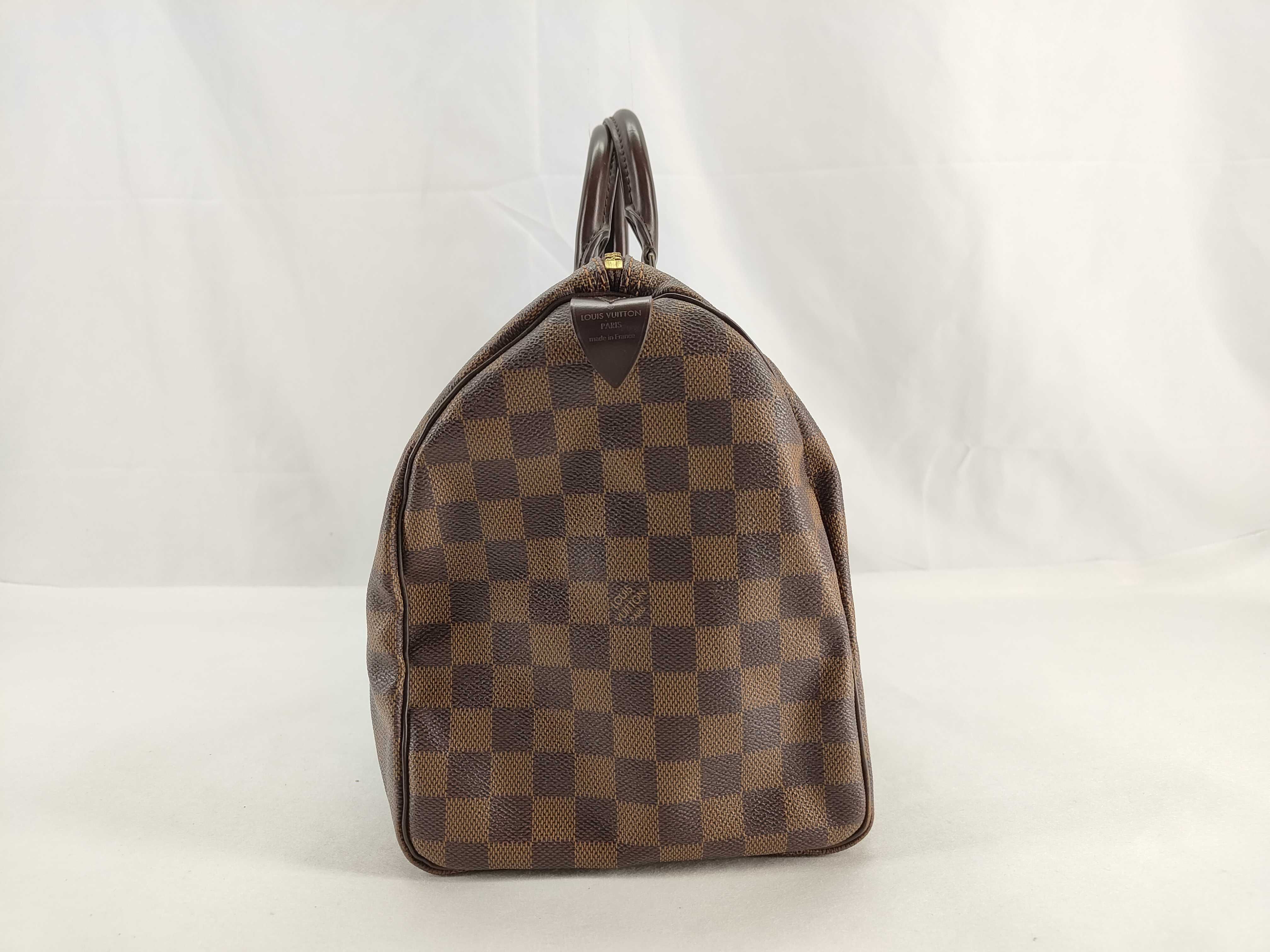 Damier ID- Bag Canvas Damier Speedy 35 Brown #N41523 RI2112 Tote Bag — view 3