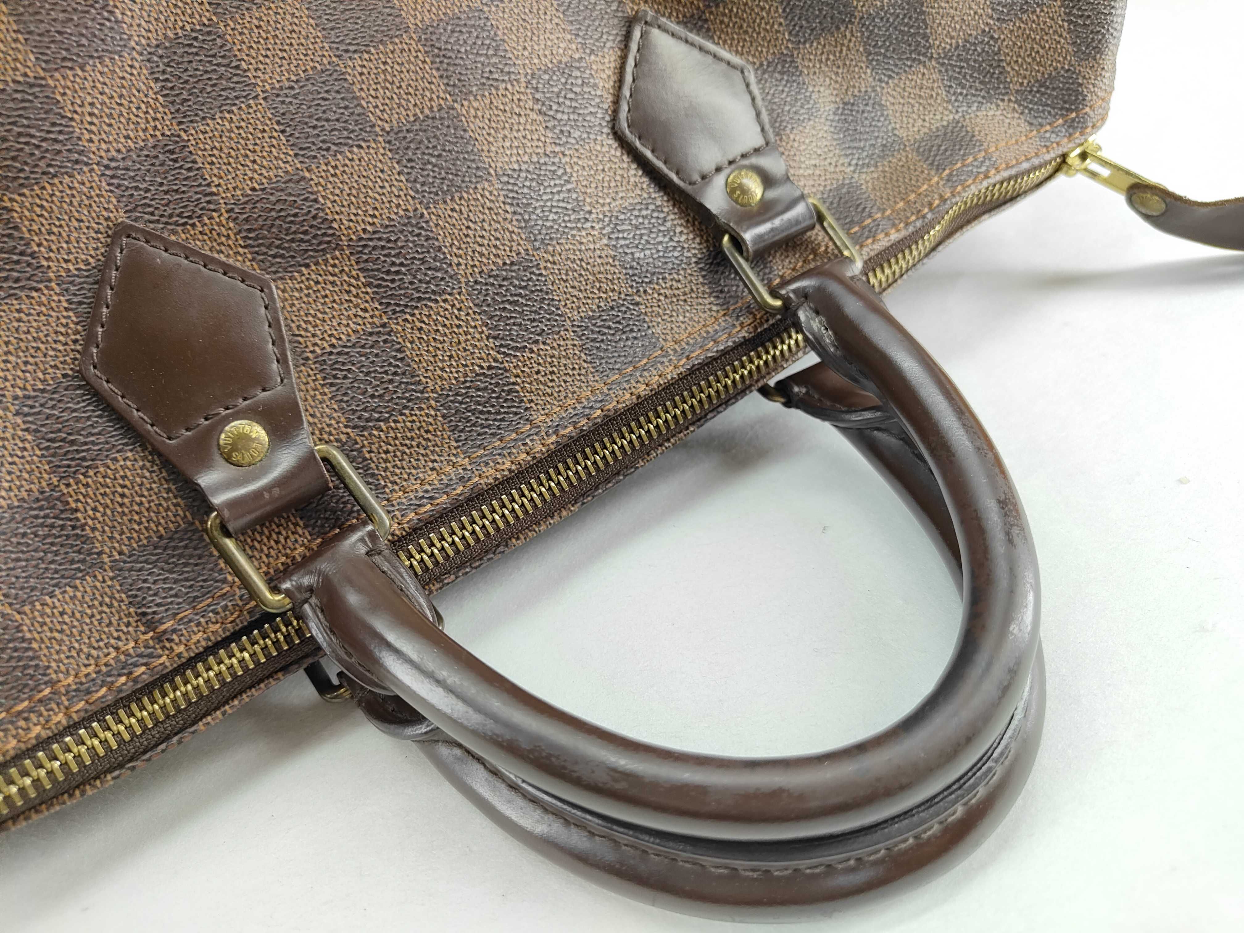 Damier ID- Bag Canvas Damier Speedy 35 Brown #N41523 RI2112 Tote Bag — view 4