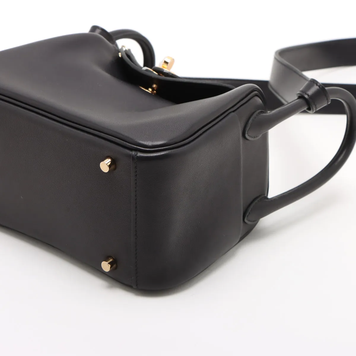 [Individually wrapped] Hermes Lindy Mini 20 Vaux Volupt Black Gold Hardware K:2025 — view 3