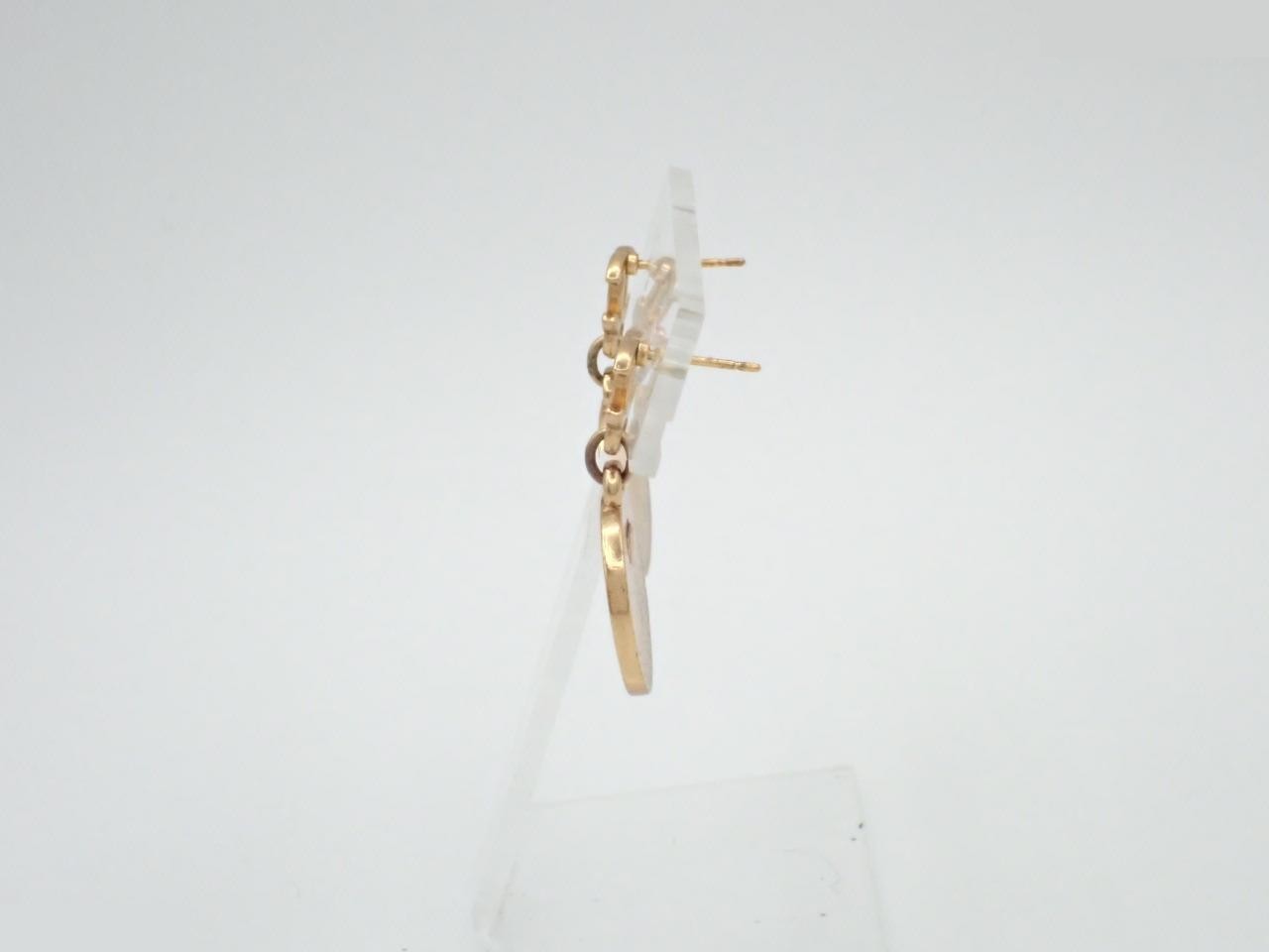 Earrings, metal & resin, Coco Chanel & star design, 6.8g — view 3