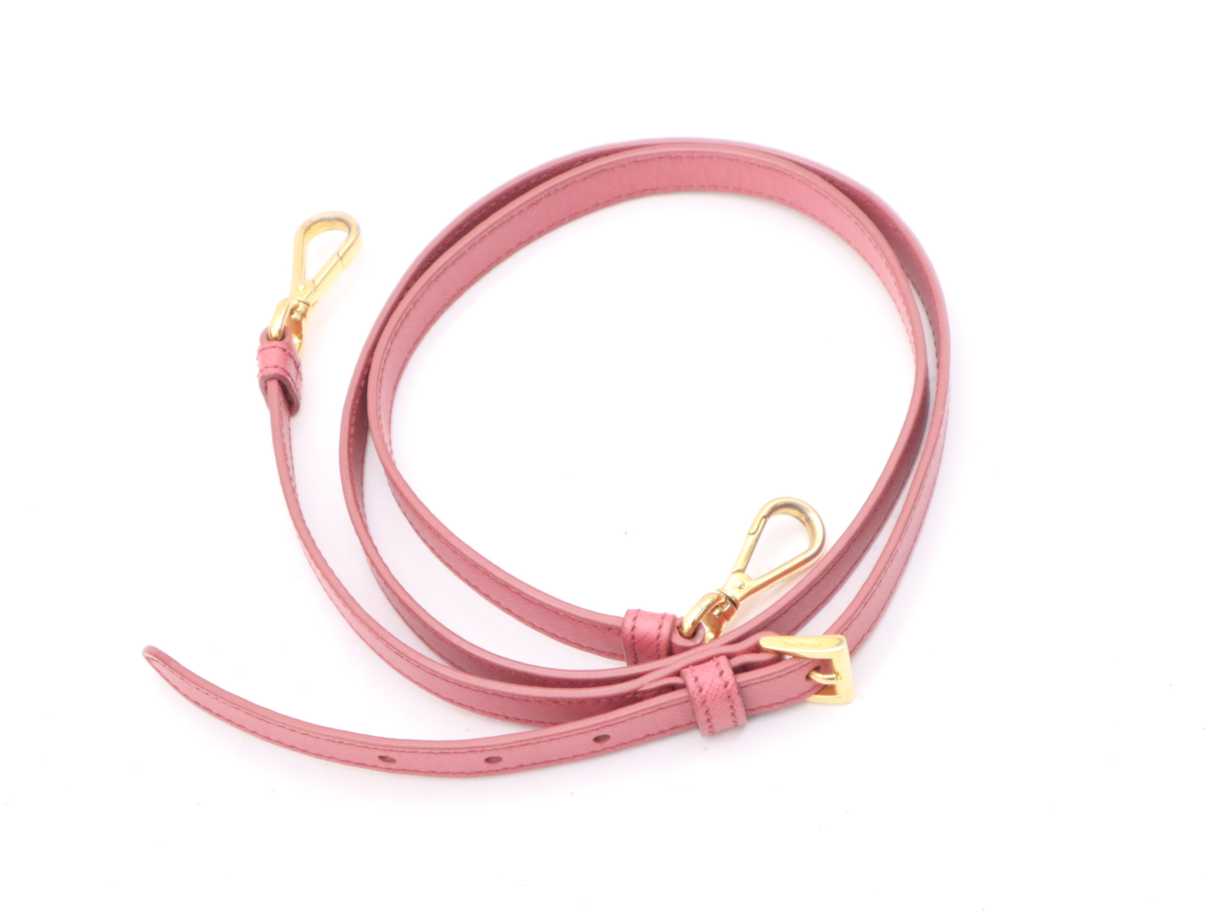 Leather Galleria Saffiano Pink Handbag with Gold Hardware, Shoulder Strap, and Charm — view 12