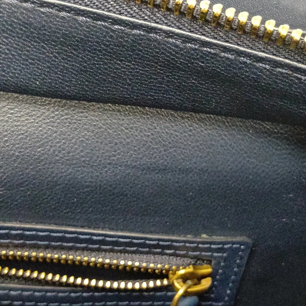 Luggage Micro Shopper Leather x Suede Handbag, Blue x Green — view 13