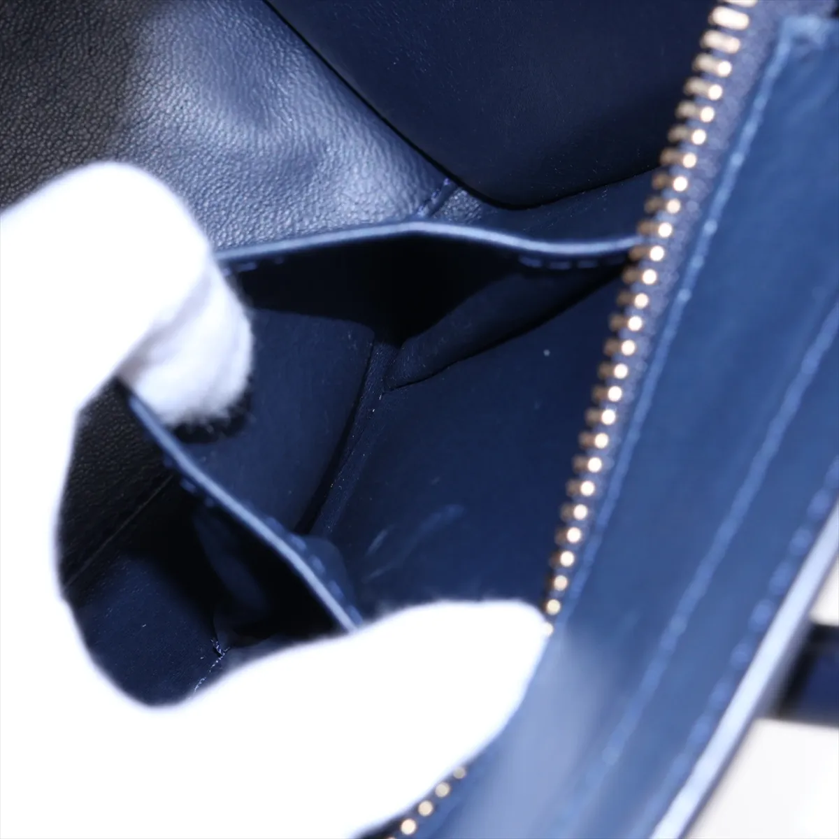 Luggage Micro Shopper Leather x Suede Handbag, Blue x Green — view 10