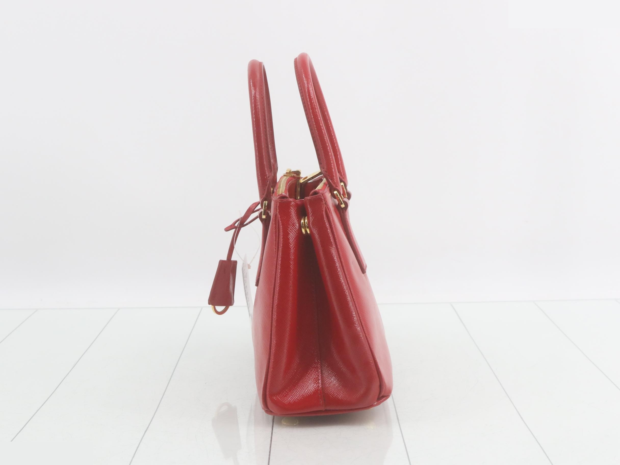 Galleria 2-Way Handbag, Saffiano Leather, Red — view 3