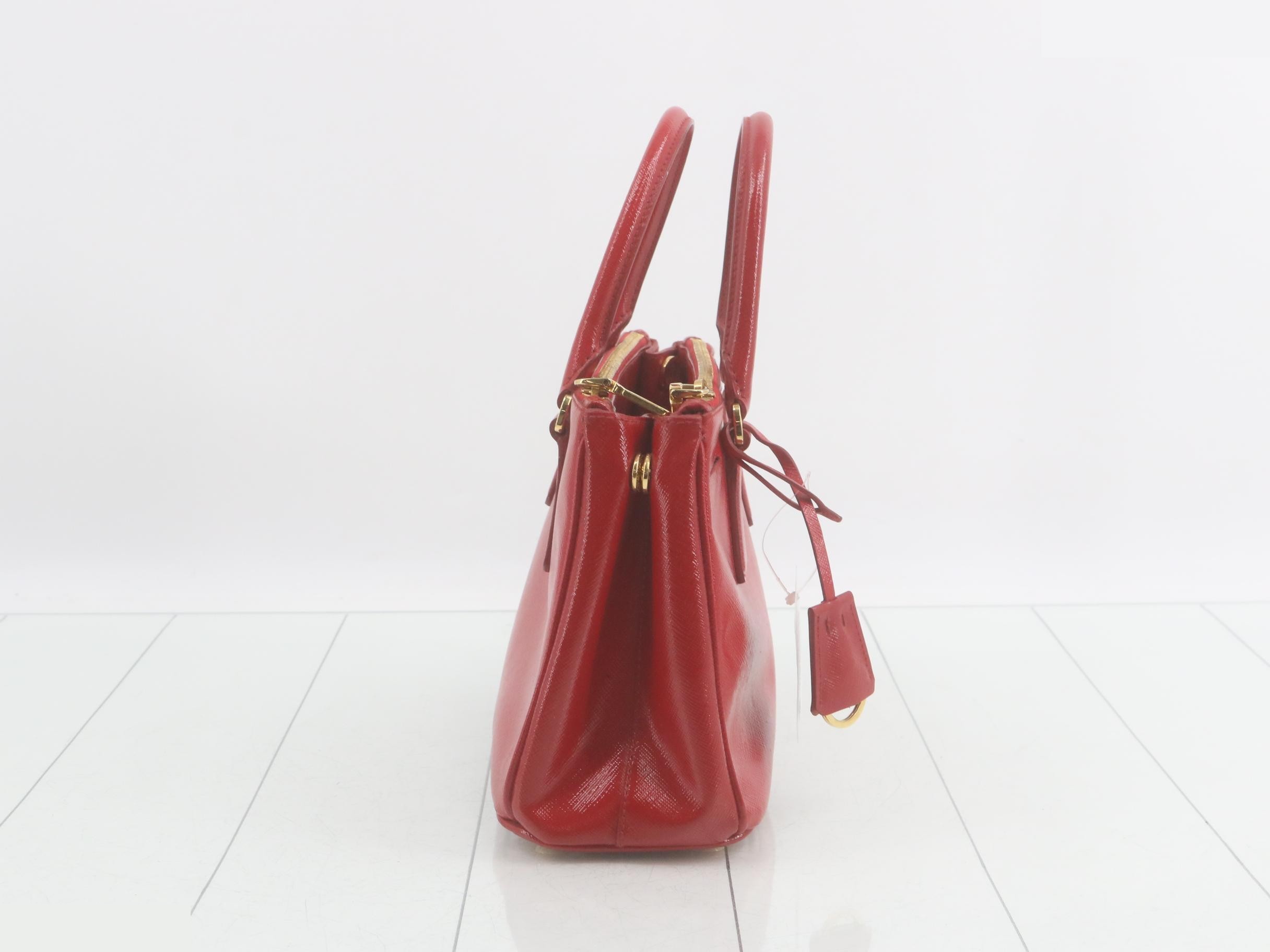 Galleria 2-Way Handbag, Saffiano Leather, Red — view 4