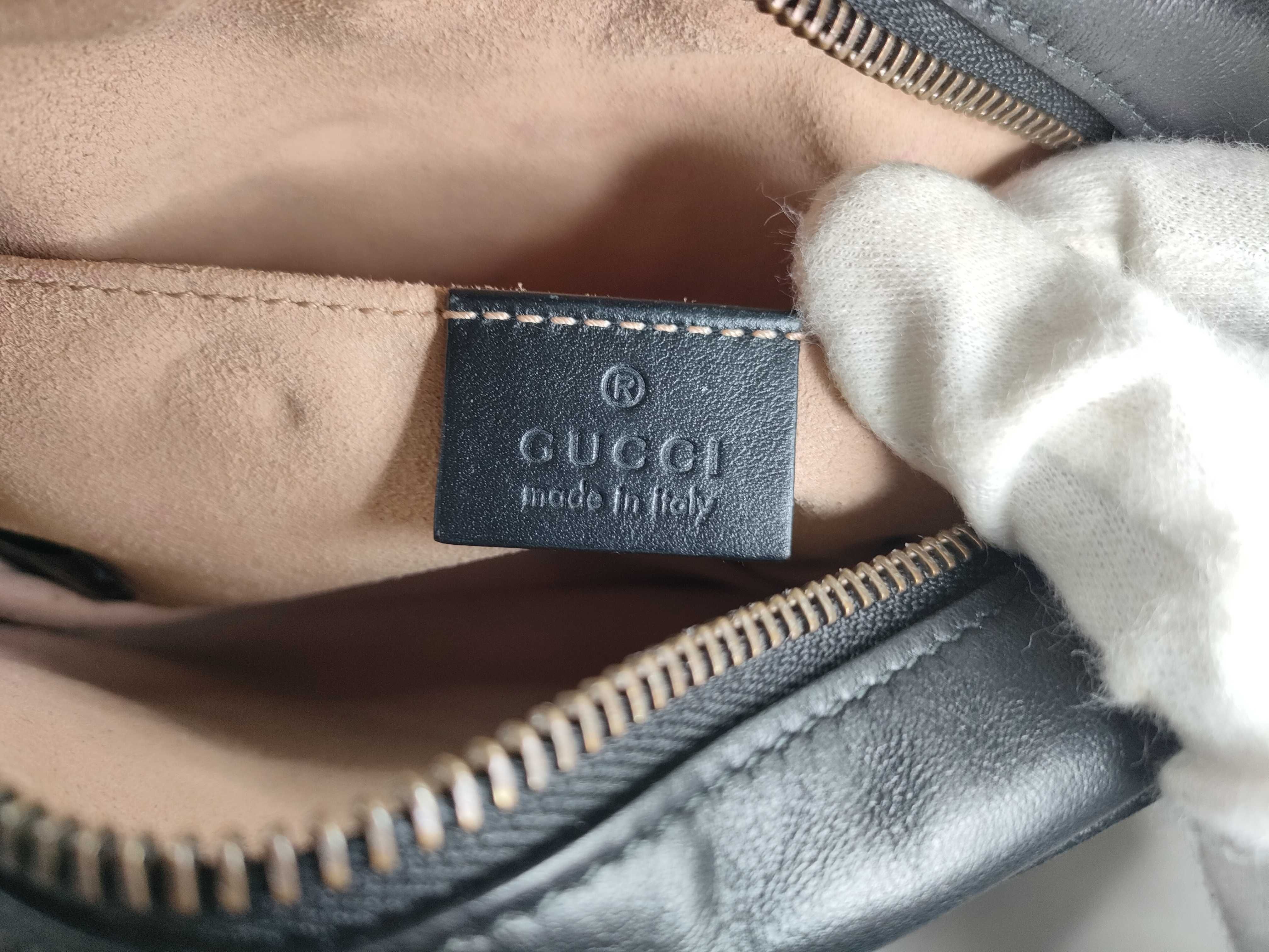 GG Marmont Leather Shoulder Bag, Black, Serial Number — view 14