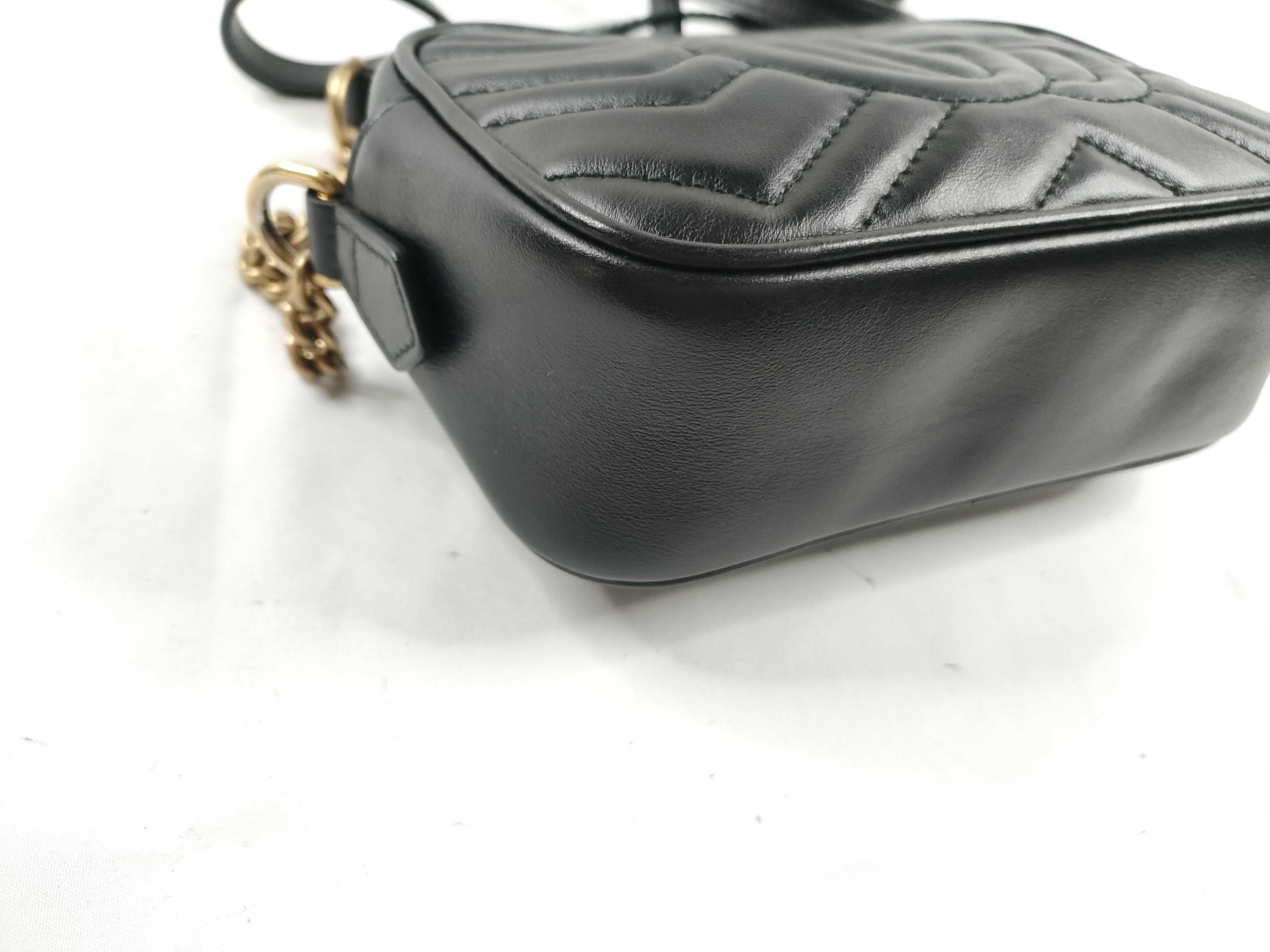 GG Marmont Leather Shoulder Bag, Black, Serial Number — view 3