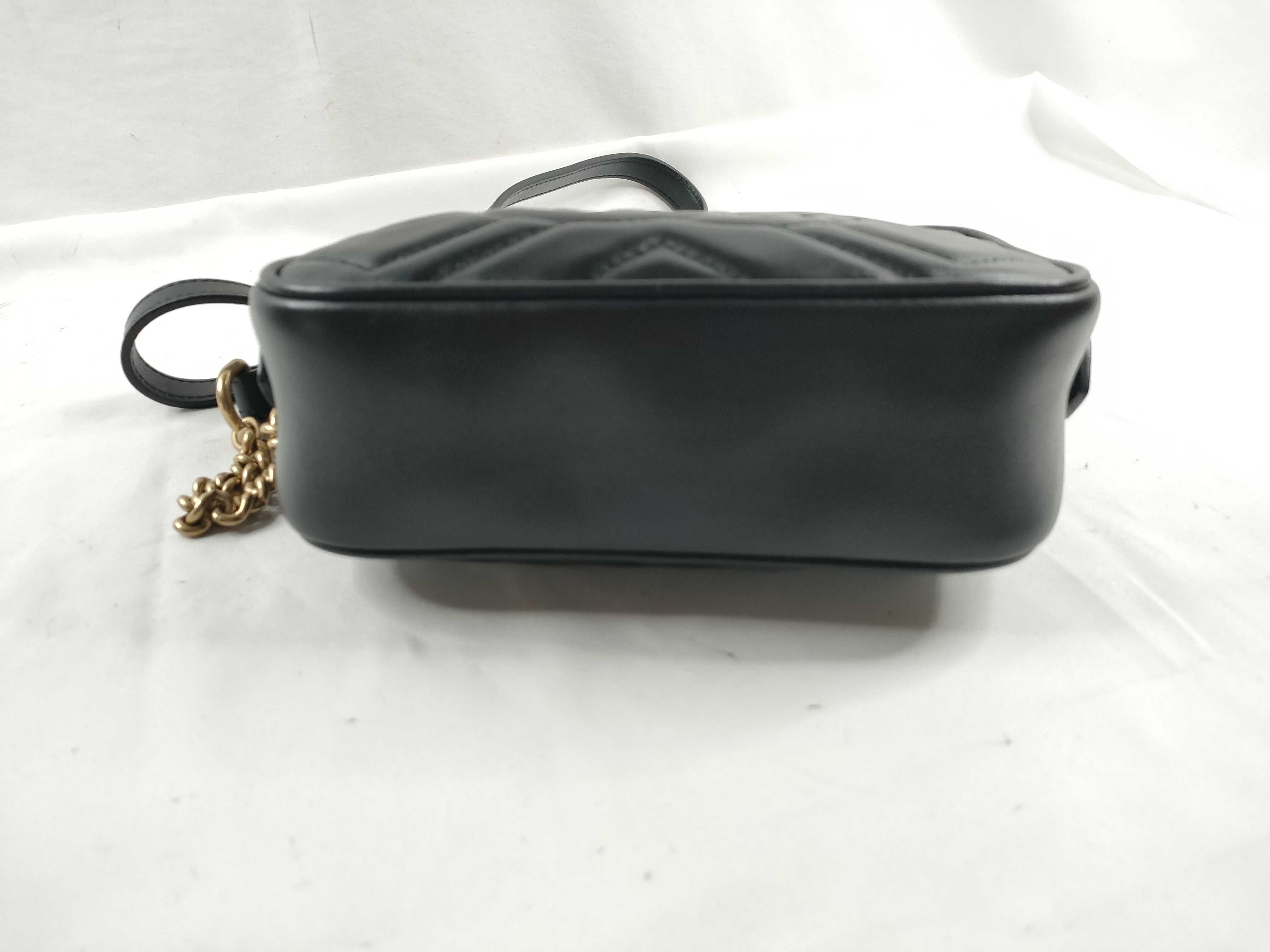 GG Marmont Leather Shoulder Bag, Black, Serial Number — view 4