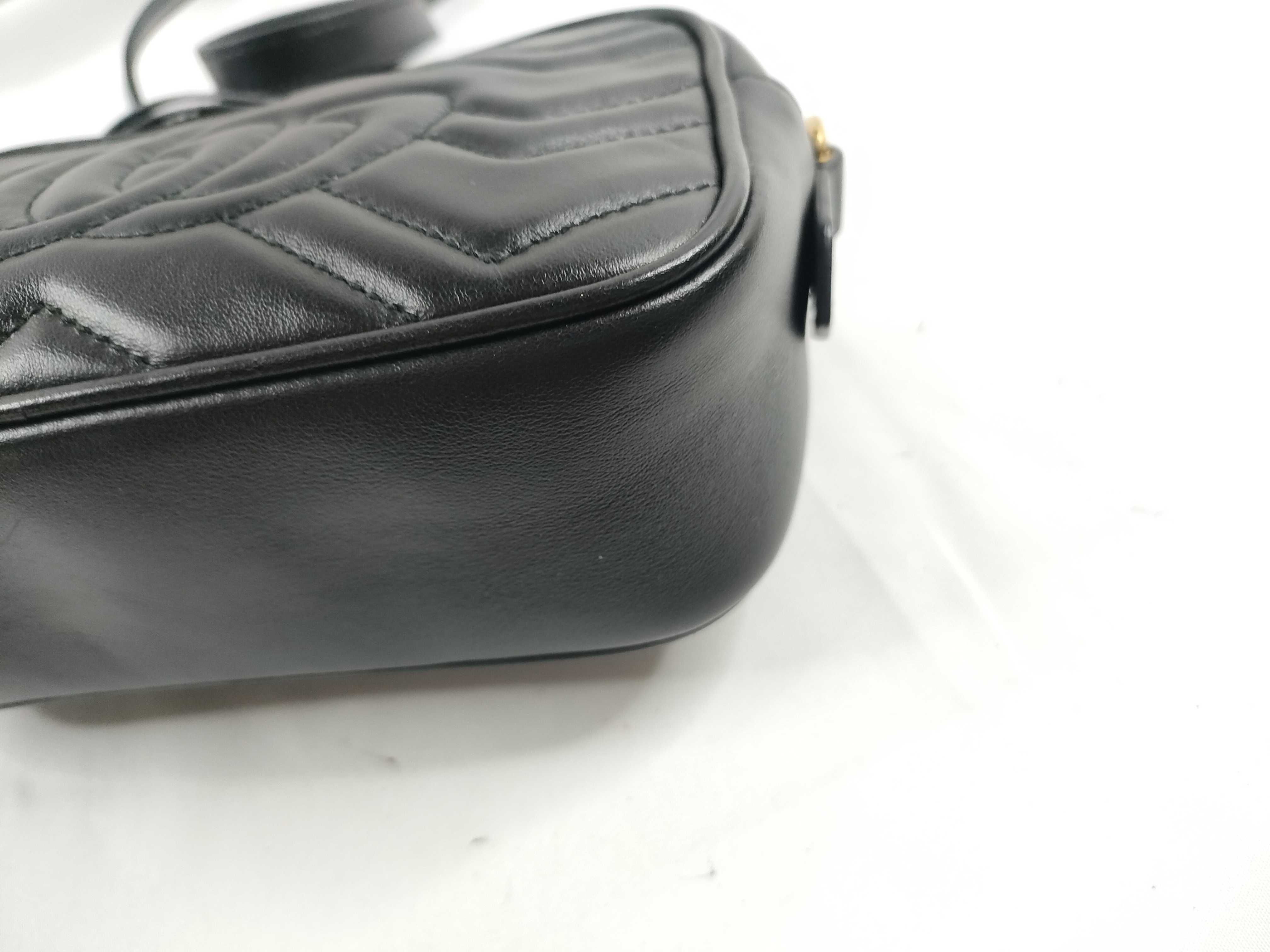 GG Marmont Leather Shoulder Bag, Black, Serial Number — view 5