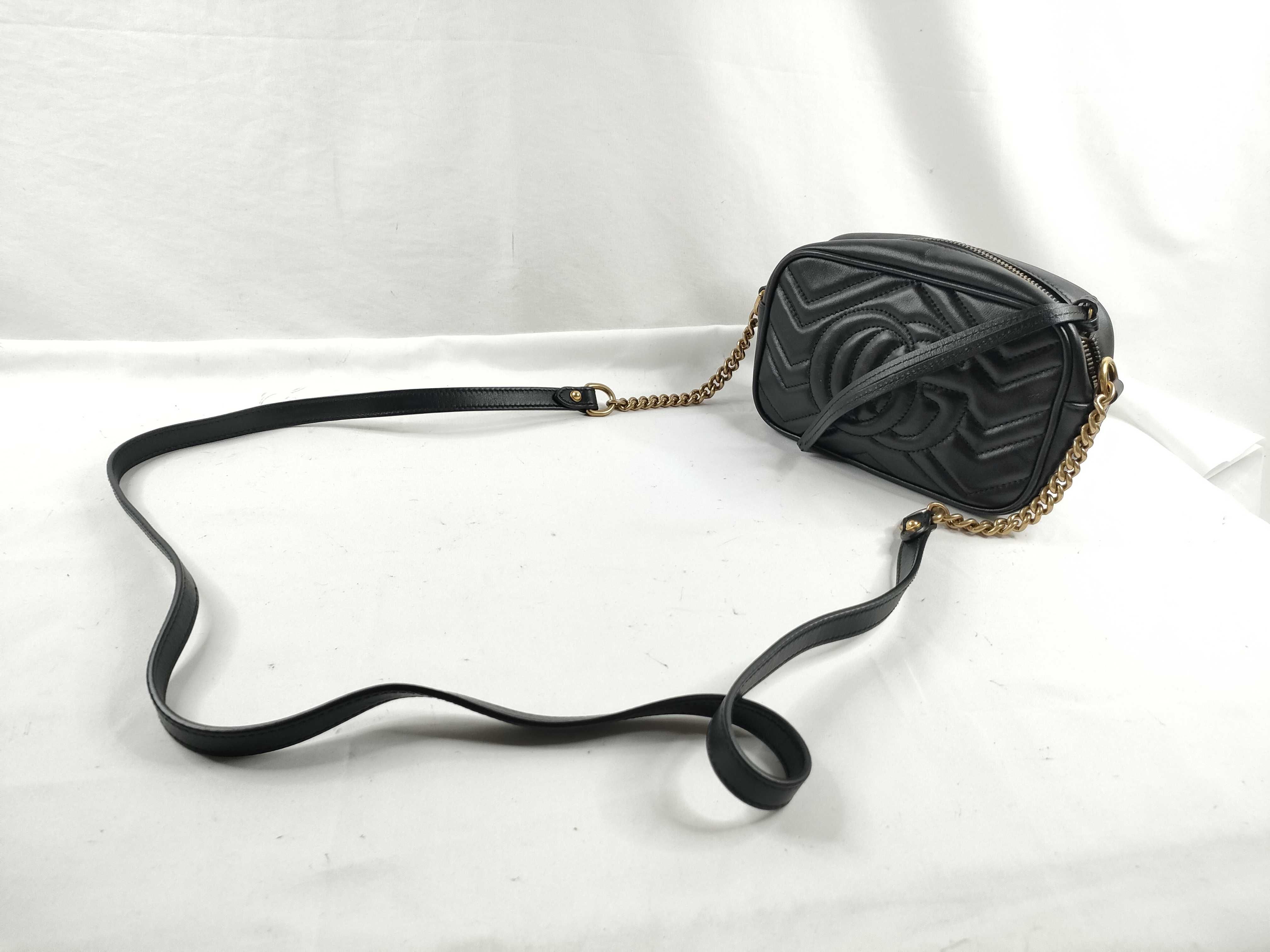 GG Marmont Leather Shoulder Bag, Black, Serial Number — view 6