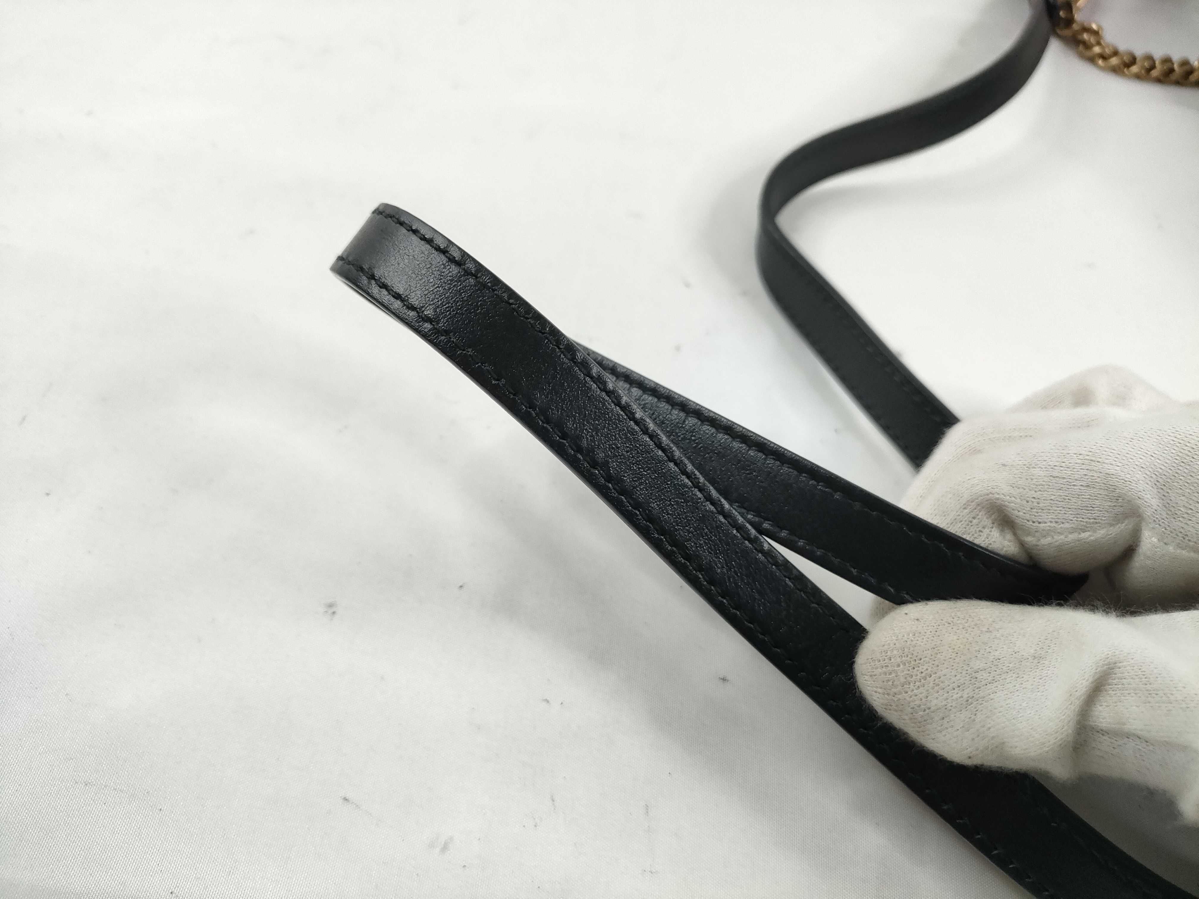 GG Marmont Leather Shoulder Bag, Black, Serial Number — view 7