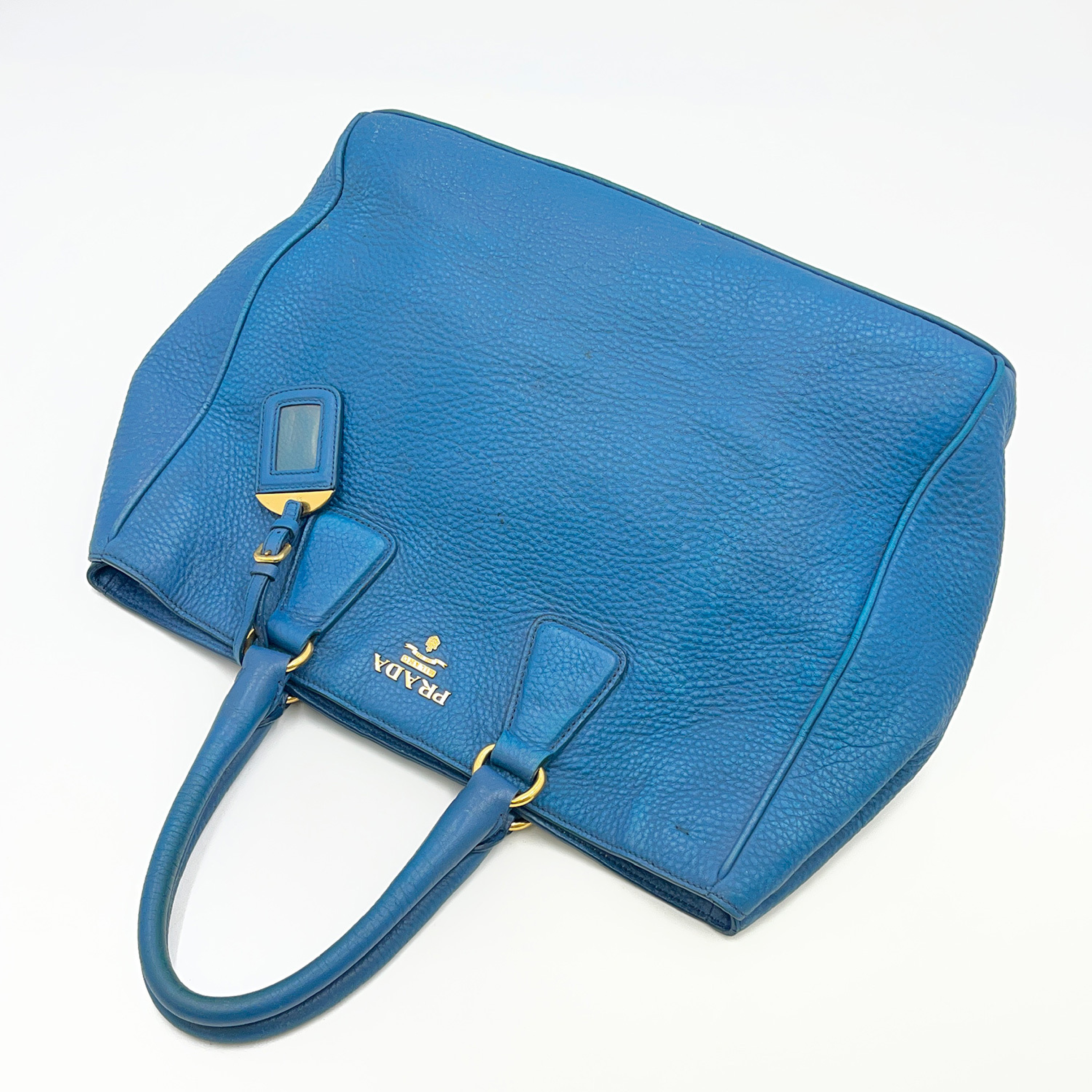 bag, Dino leather, blue handbag — view 2