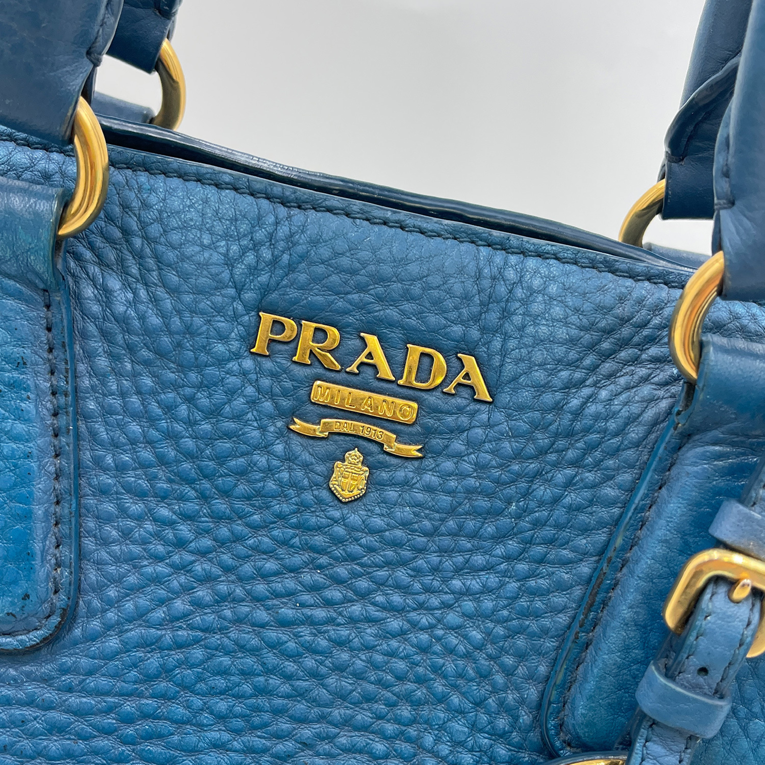 bag, Dino leather, blue handbag — view 3