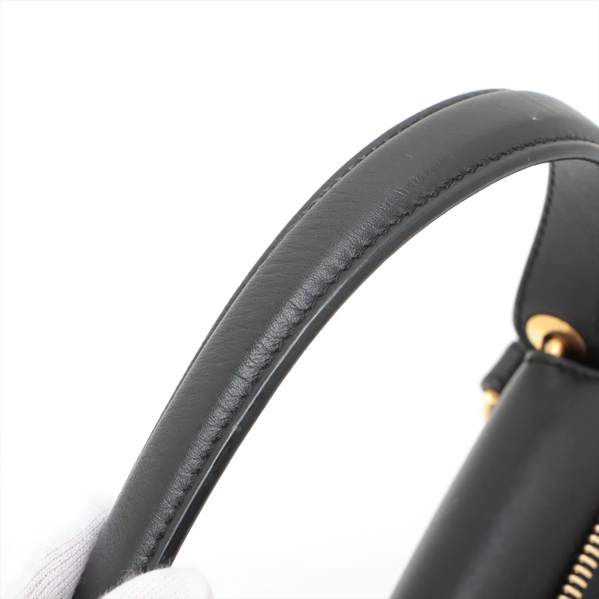 Belt Bag Mini Canvas x Leather 2-Way Handbag Gray x Black — view 15