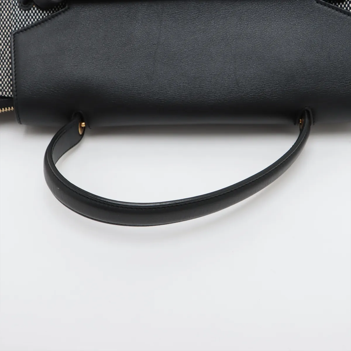 Belt Bag Mini Canvas x Leather 2-Way Handbag Gray x Black — view 5