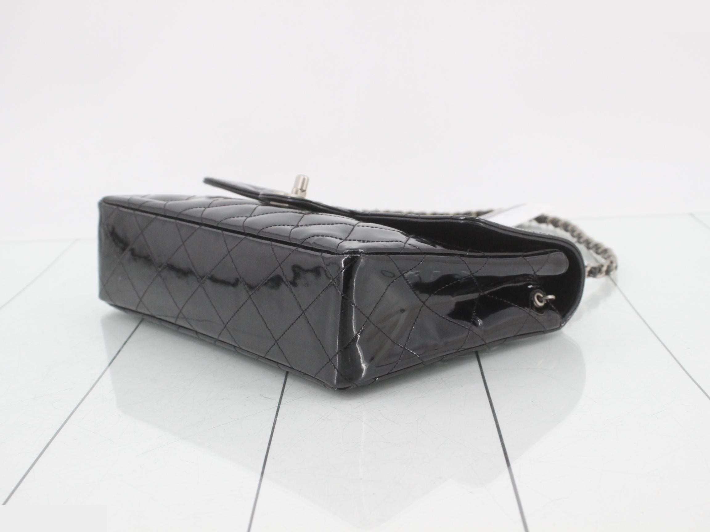 Matelassé Chain Shoulder Bag, Black — view 6