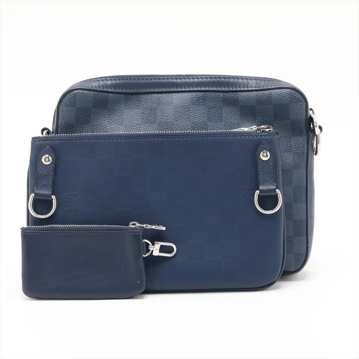 Damier Graphite x Damier Infini Trio Messenger Bag N40438 Blue (RFID detected) — view 2