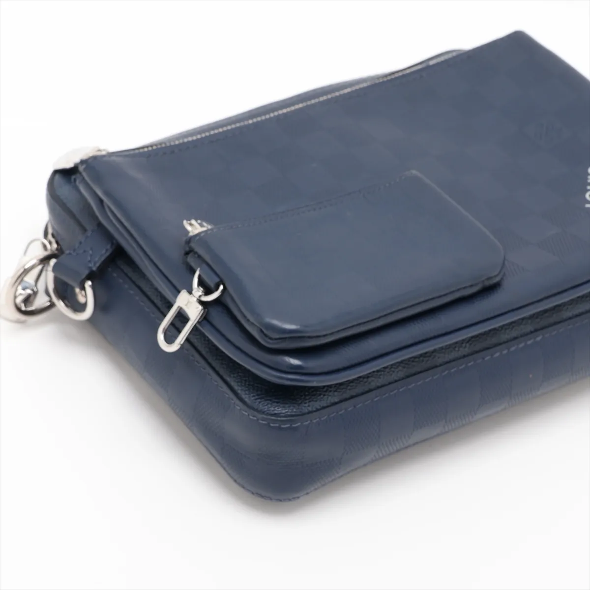 Damier Graphite x Damier Infini Trio Messenger Bag N40438 Blue (RFID detected) — view 6