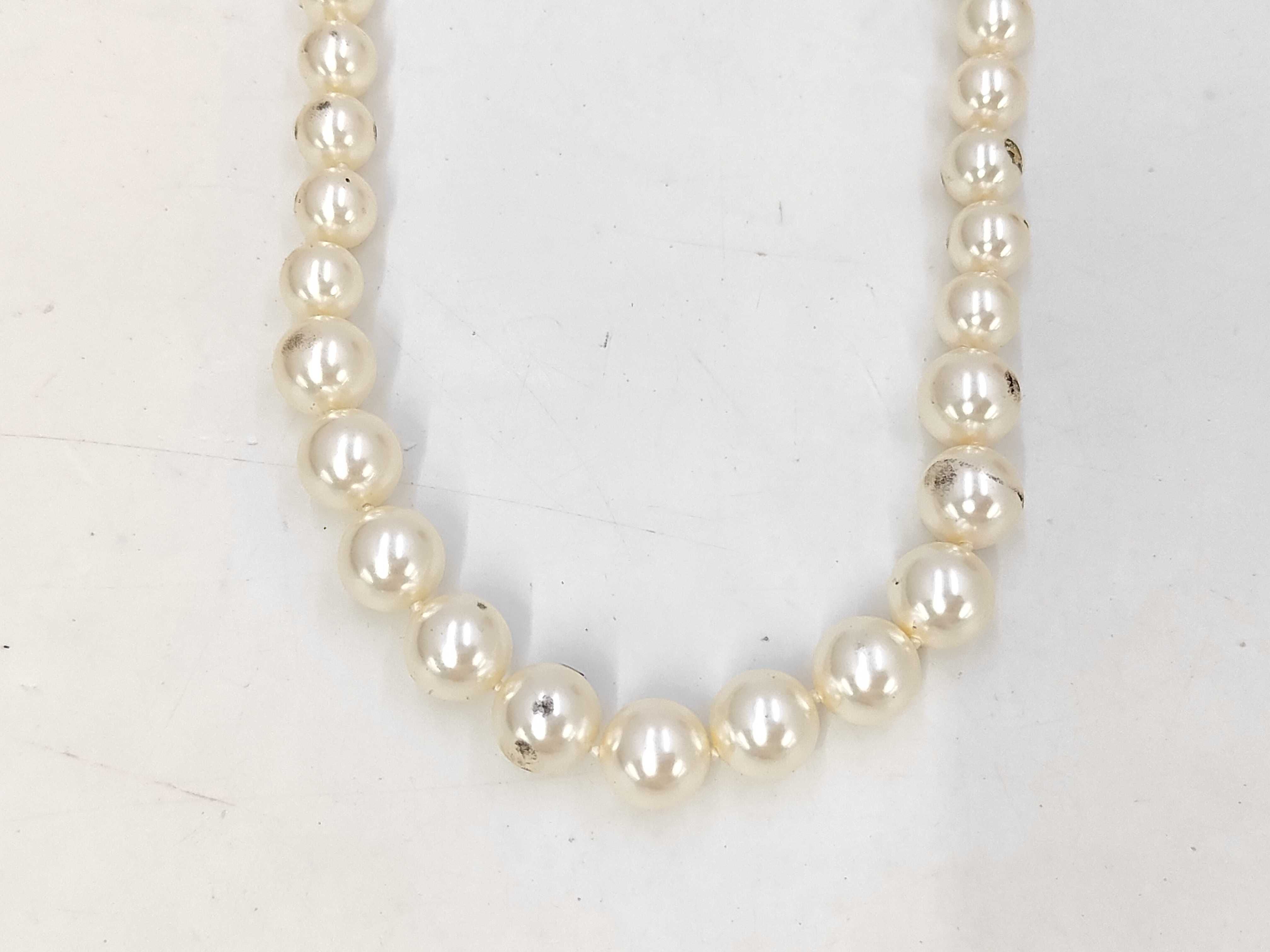 Faux Pearl Coco Mark Necklace A14B Necklace
