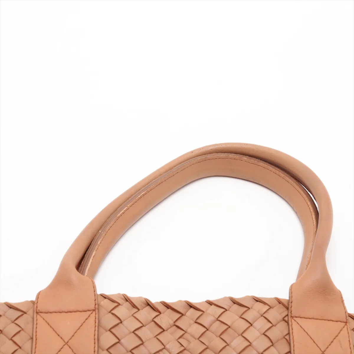 Intrecciato Cabas MM Leather Tote Bag, Beige — view 6