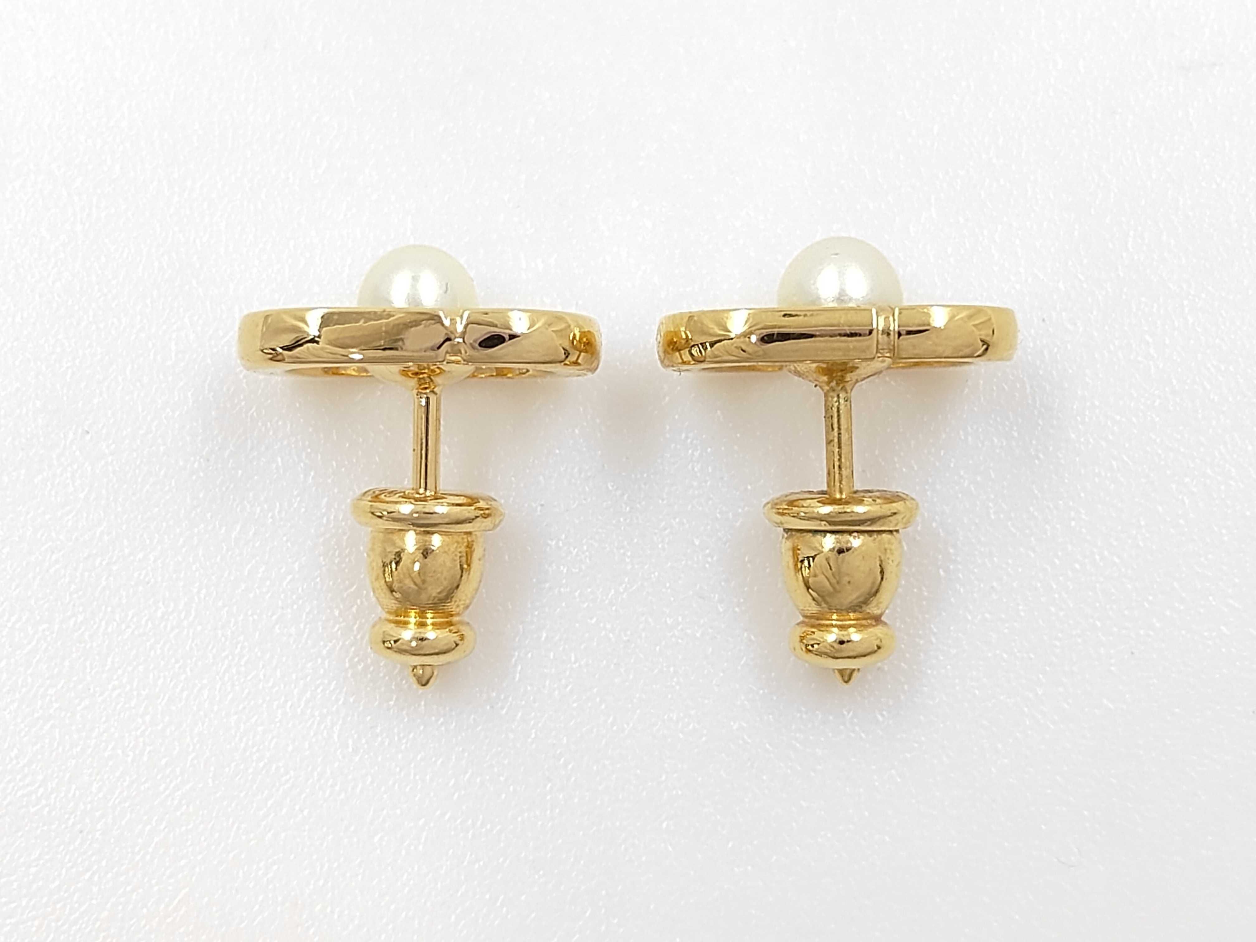 Earrings, Gold Diagram, Pearl, Box Set — view 2