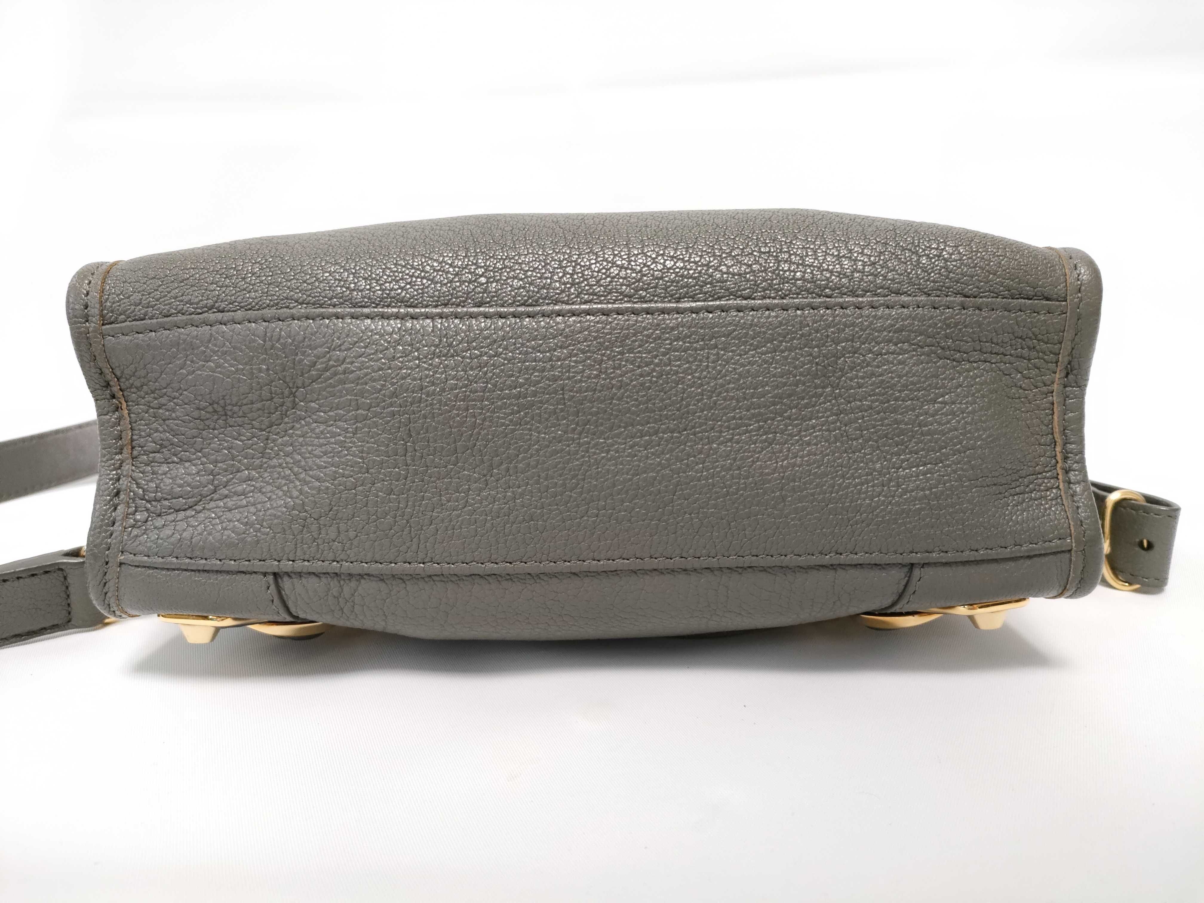 ID- Classic Metallic Edge Mini City 2-way Shoulder Bag Cowskin Gray Shoulder Bag — view 3