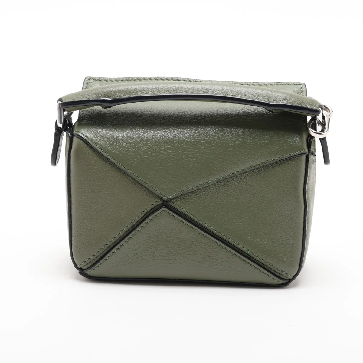Nano Puzzle Leather 2-Way Shoulder Bag, Green — view 2