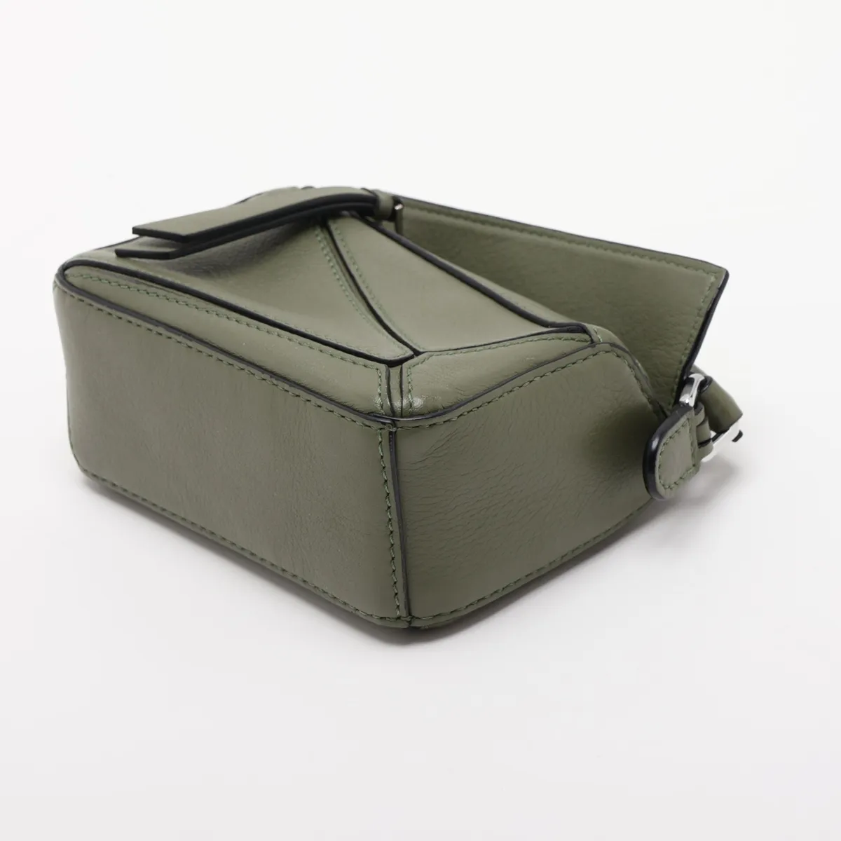 Nano Puzzle Leather 2-Way Shoulder Bag, Green — view 3