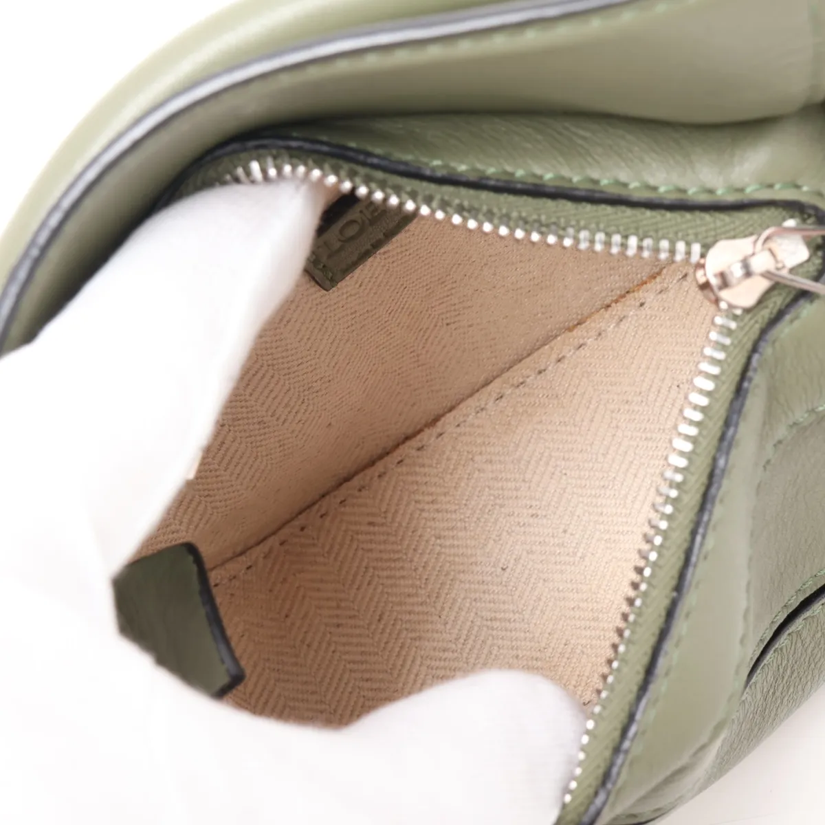 Nano Puzzle Leather 2-Way Shoulder Bag, Green — view 8