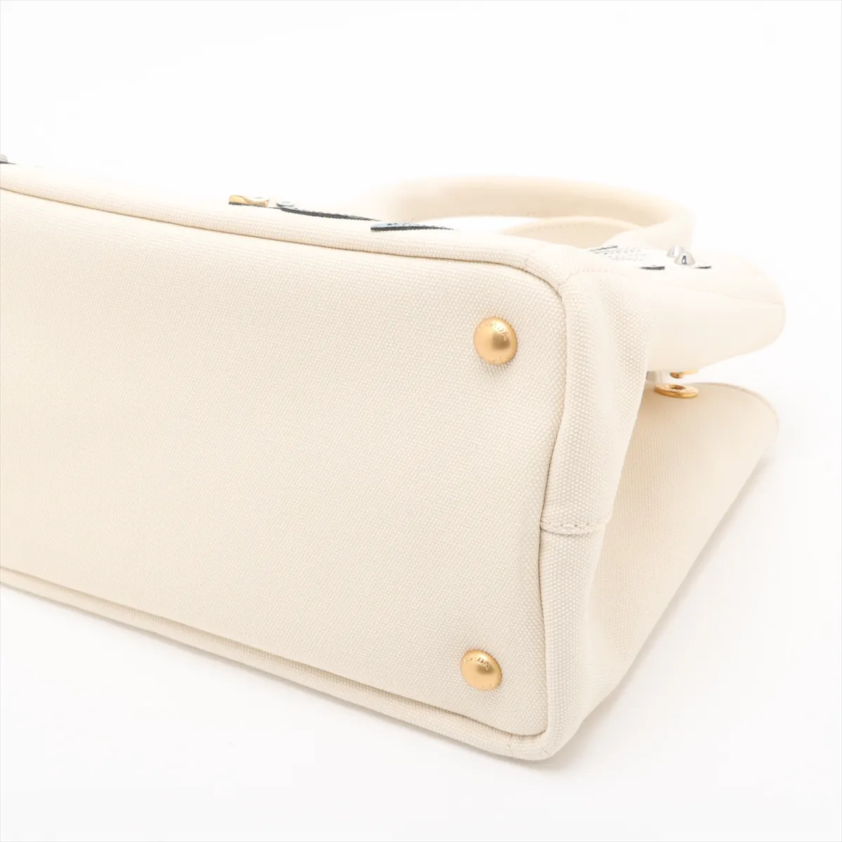 Canapa Canvas x Leather 2WAY Handbag White 1BG439 — view 3