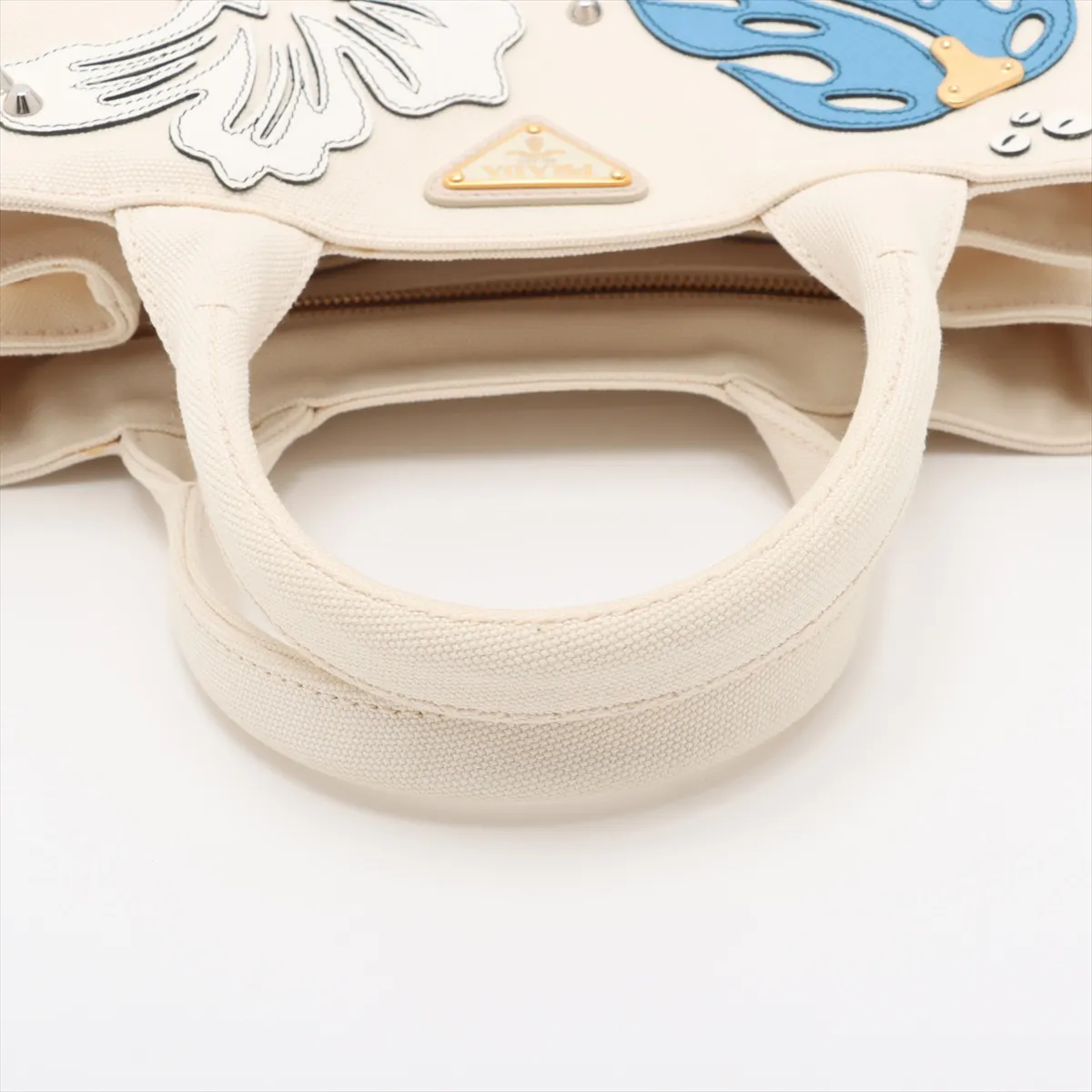 Canapa Canvas x Leather 2WAY Handbag White 1BG439 — view 5