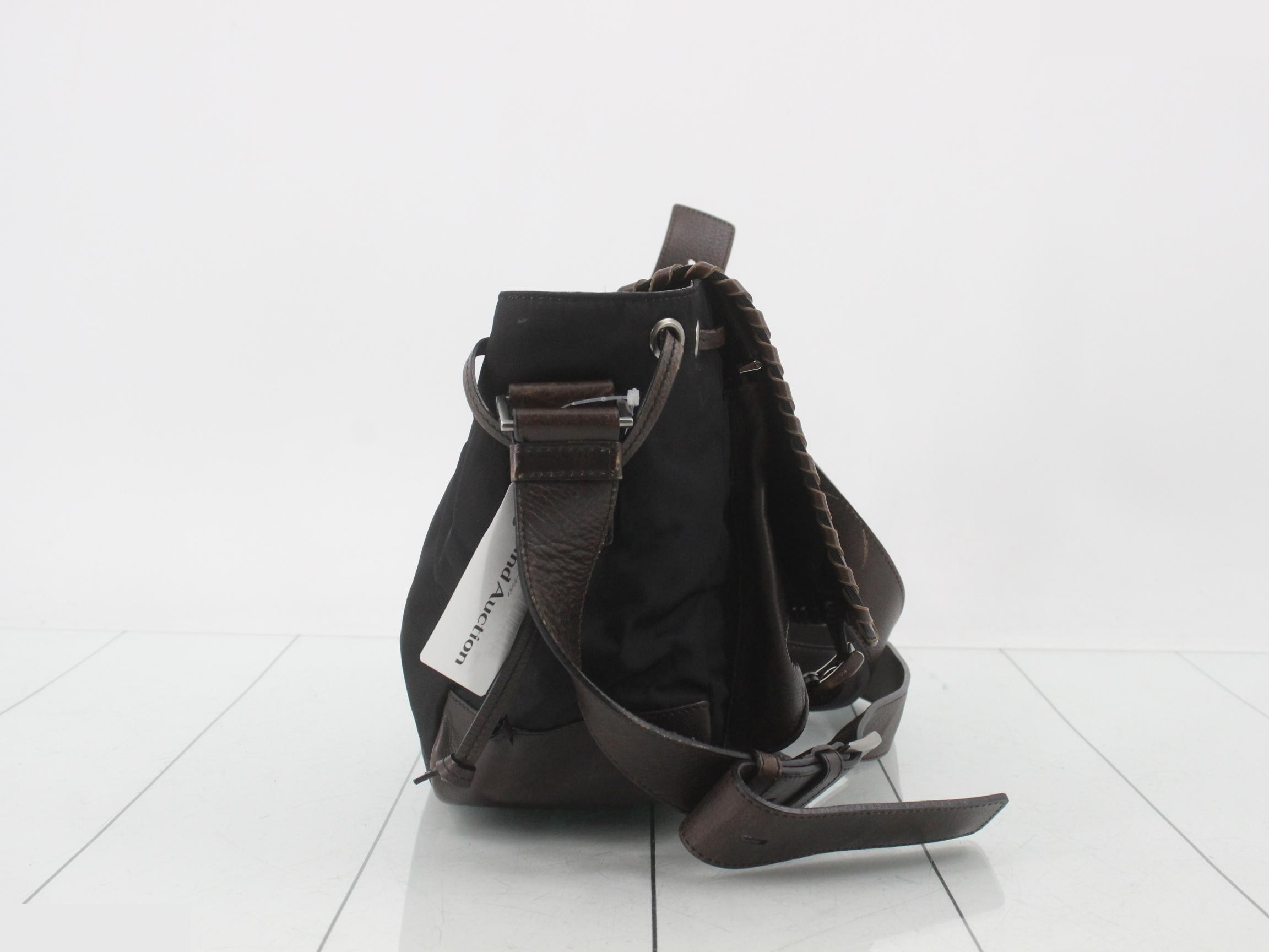 leather and nylon shoulder bag — view 4