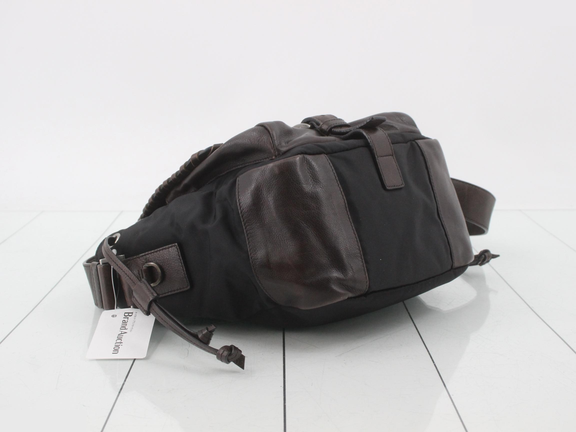 leather and nylon shoulder bag — view 5