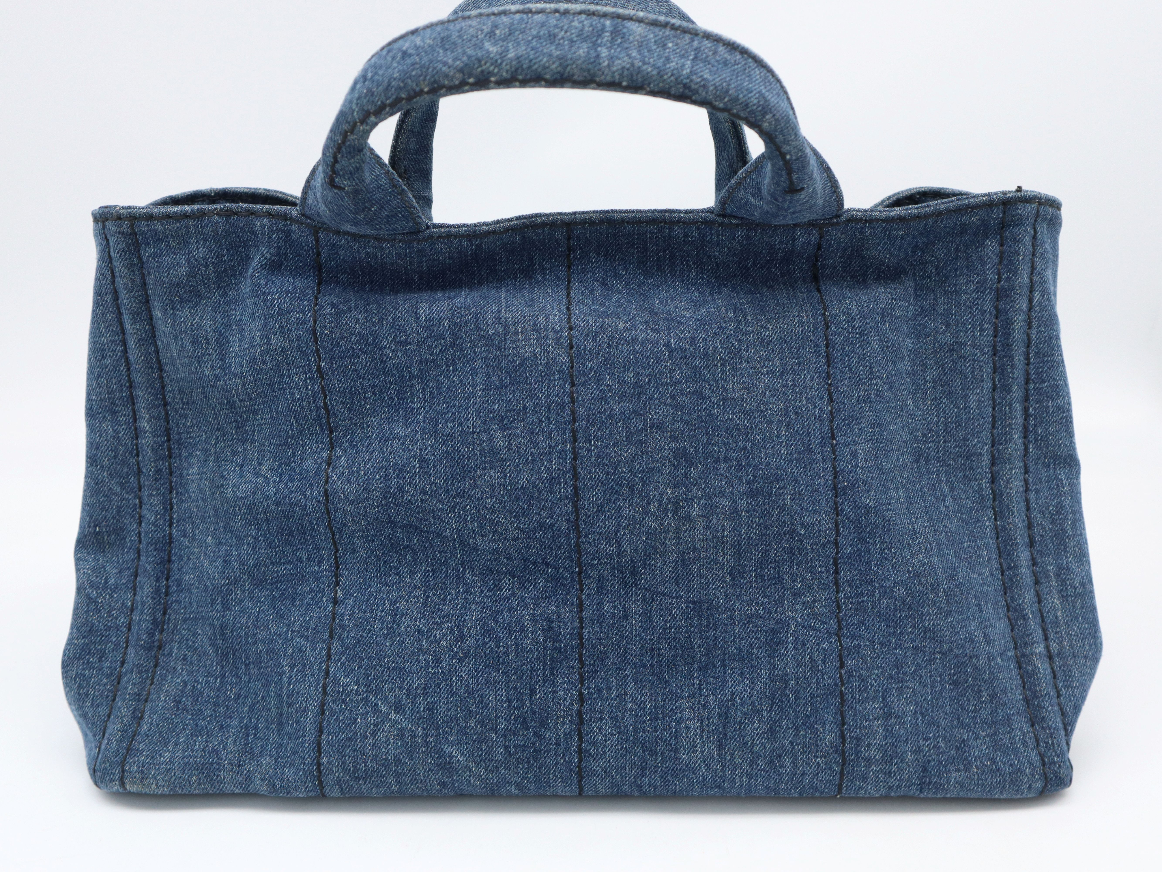 1BG642 Denim Canapa Tote Bag, Blue, with Guarantee Card. — view 2