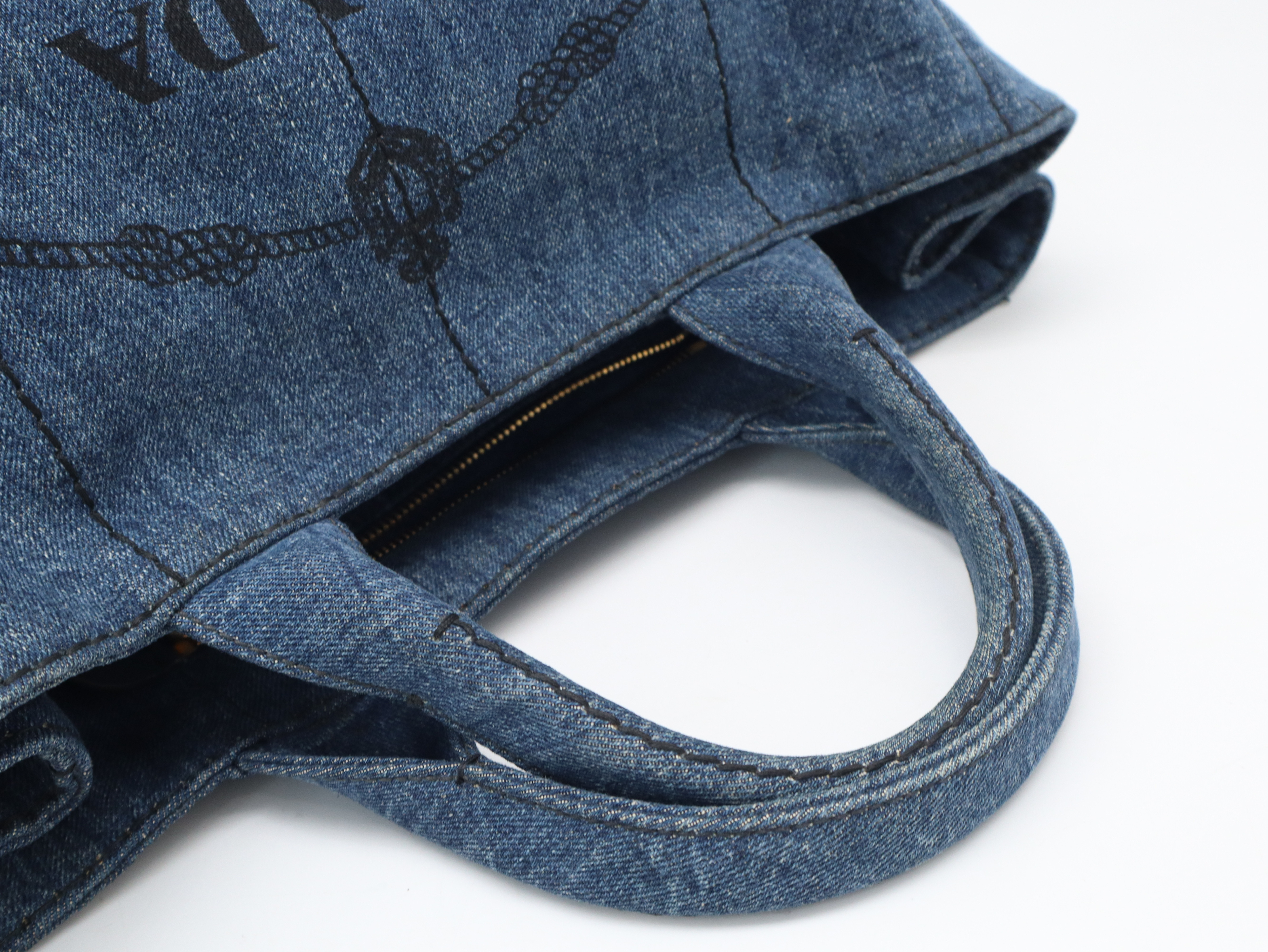 1BG642 Denim Canapa Tote Bag, Blue, with Guarantee Card. — view 6