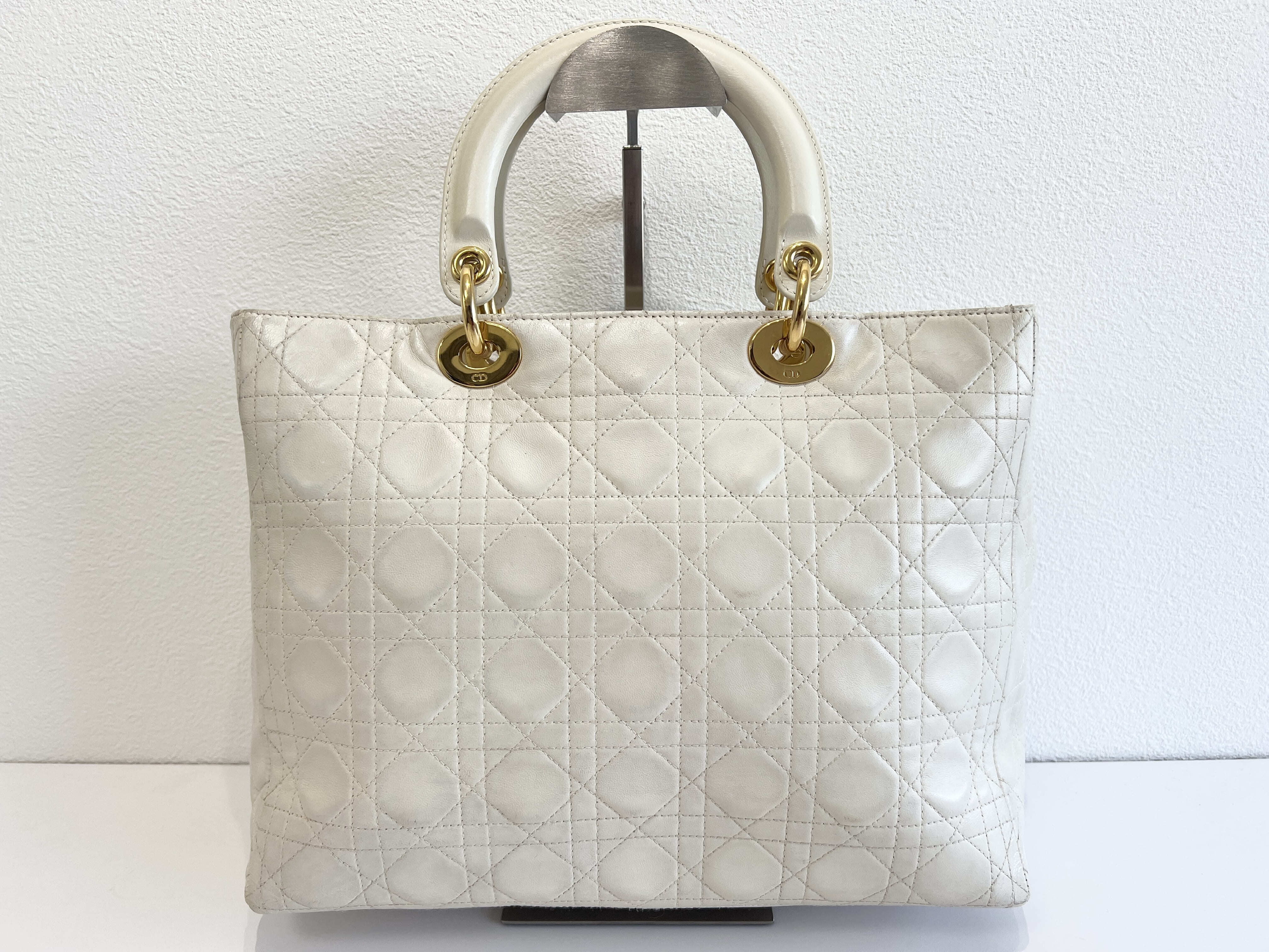 Cannage Leather Lambskin Tote Bag Handbag — view 2
